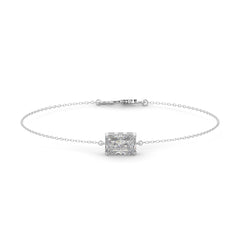 Emerald Lab Diamond Solitaire Beacelet