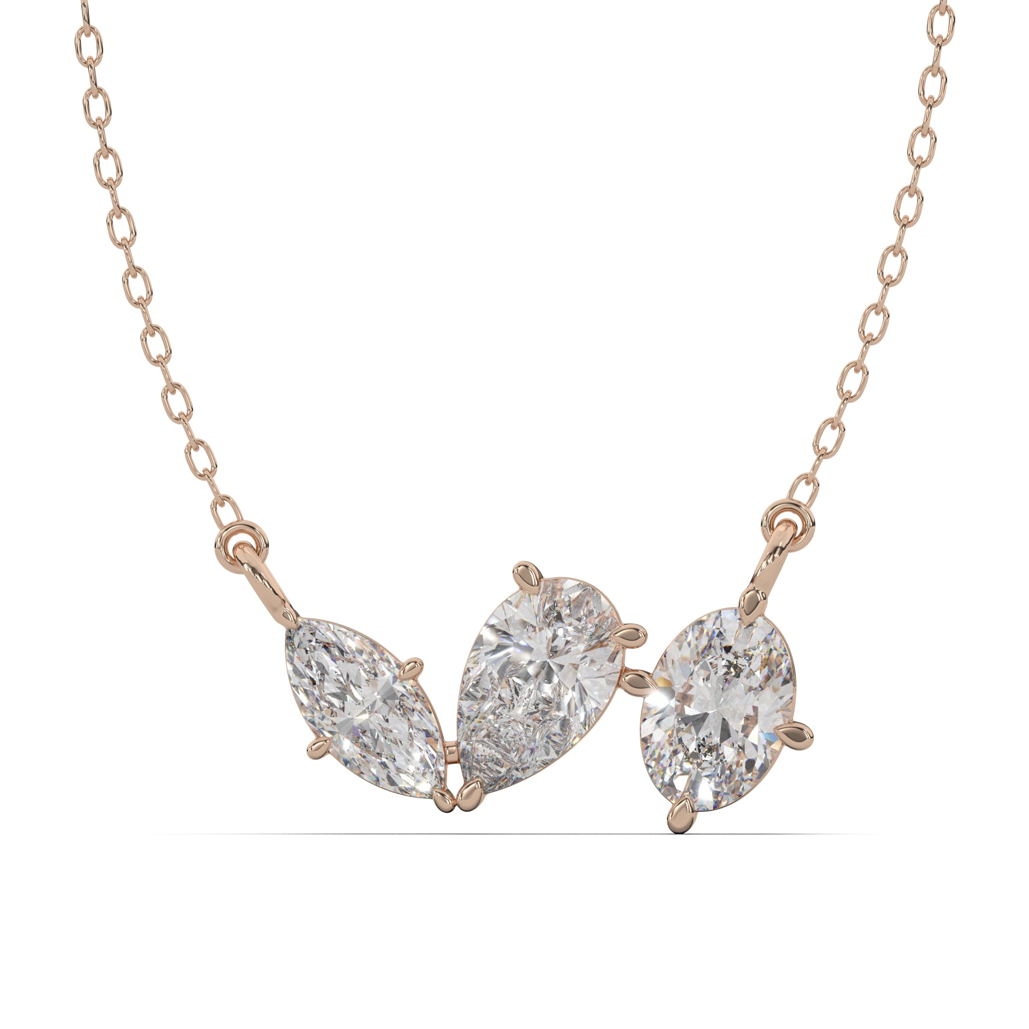 Three-Stone Mixed Shape Lab Grown Diamond Pendant