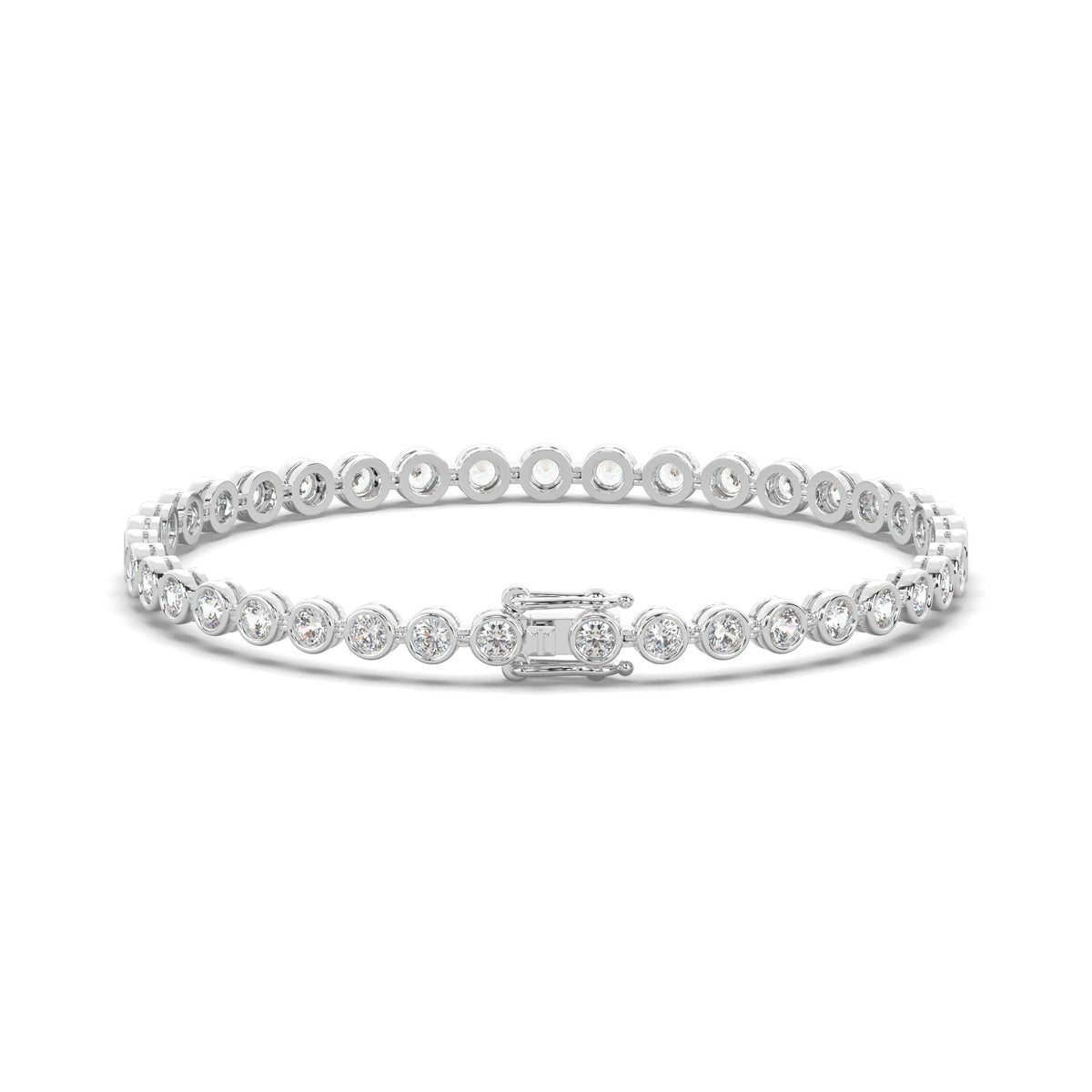 3.44 CTW Round Lab Diamond Classic Bezel Tennis Bracelet
