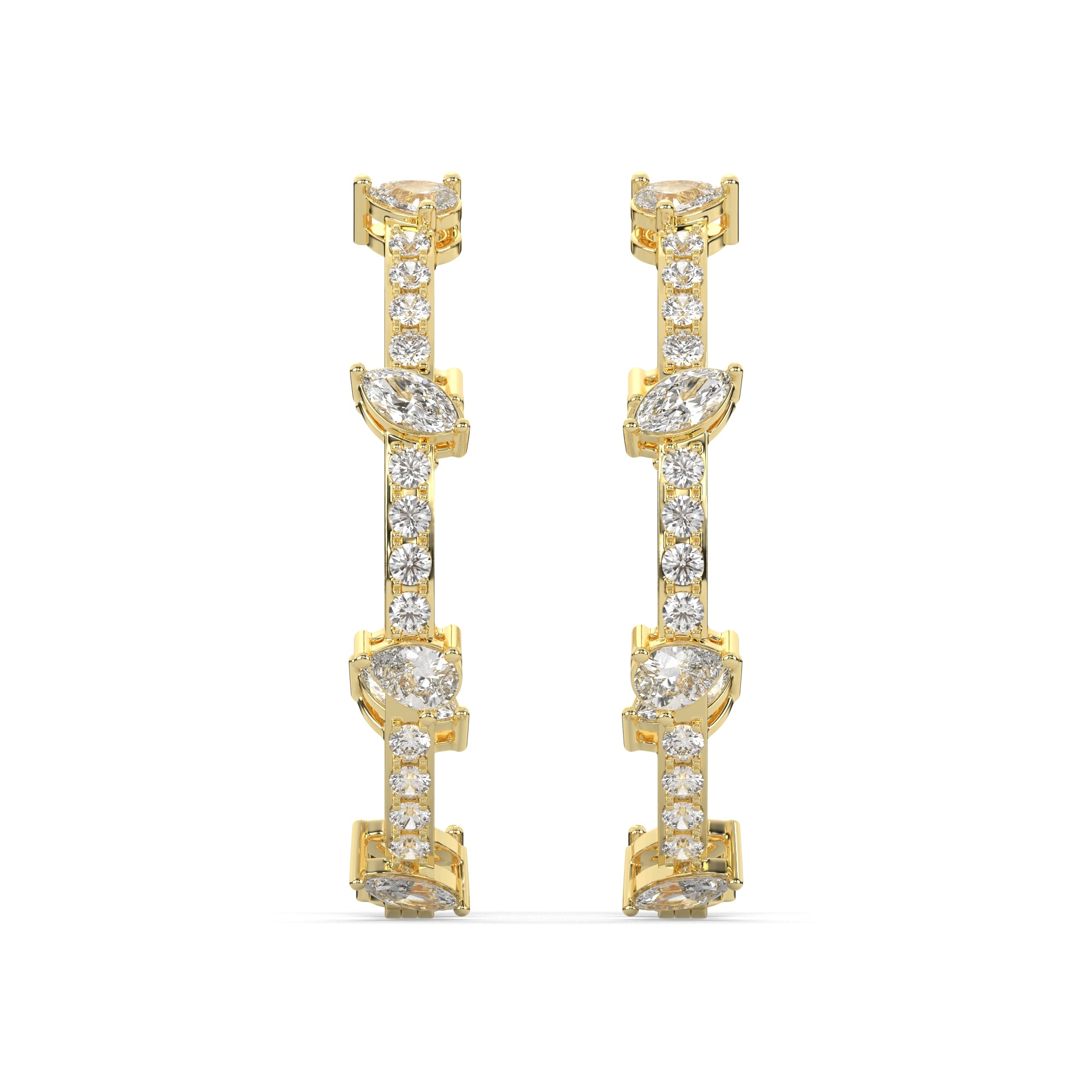 0.75 CTW Multi Lab Diamond Stunning Hoops Earrings