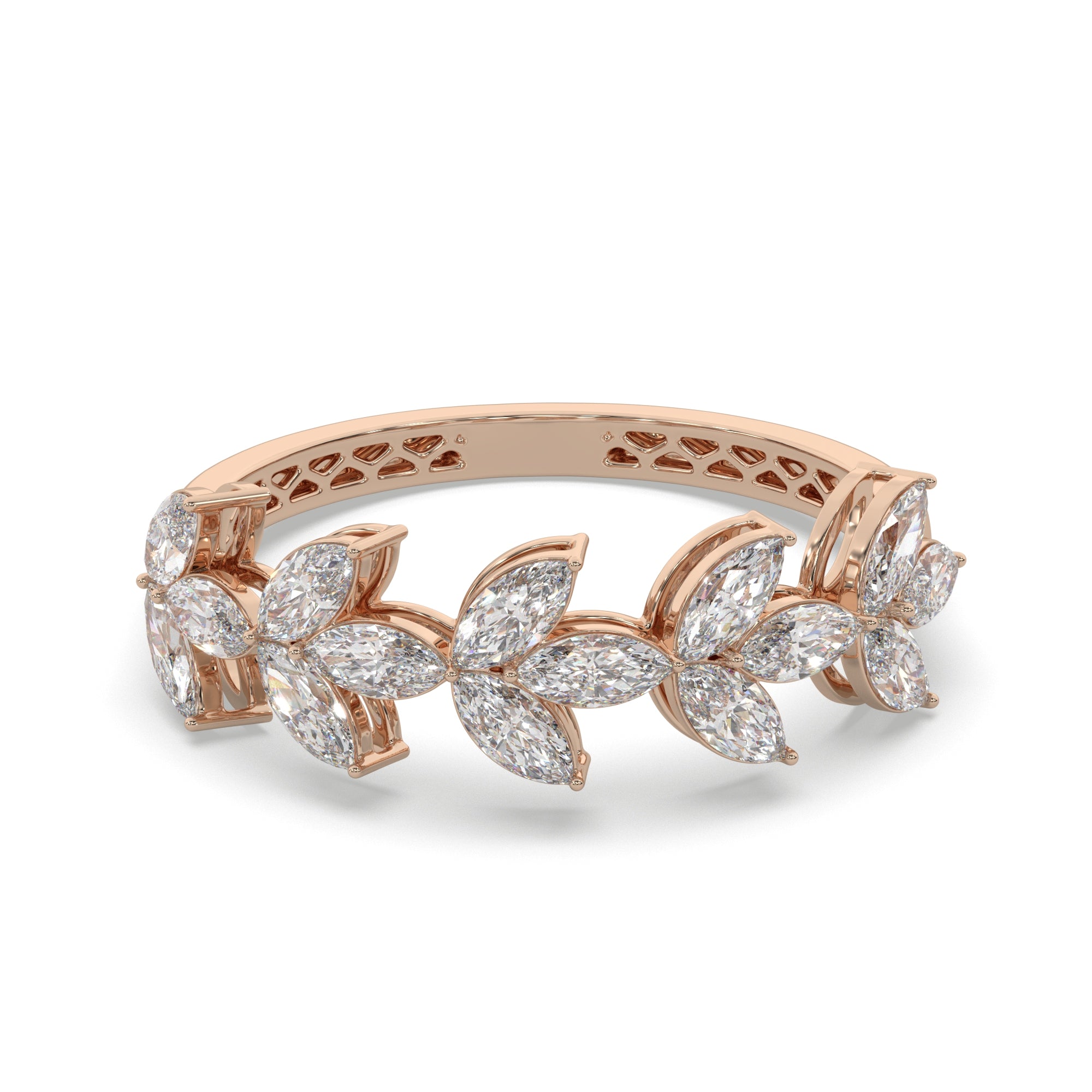 1.50 CTW Marquise Diamond Floral Eternity Ring