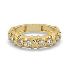 0.60 CTW Round Lab Diamond Criss Cross Anniversary Ring