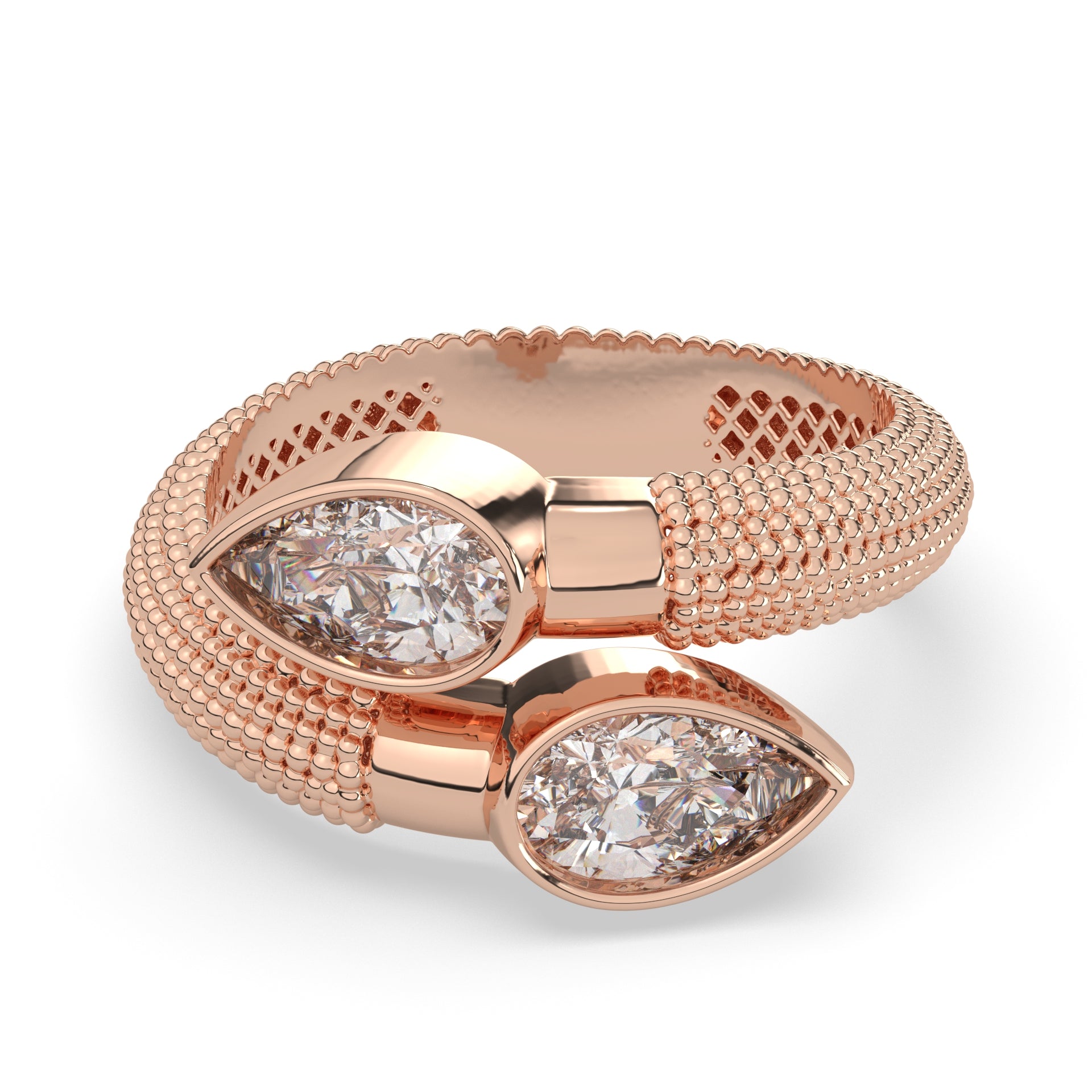 Twin Pear Lab Diamond Open Toi Et Moi Ring