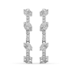 0.65 CTW Multi Lab Diamond Stunning Hoops Earrings