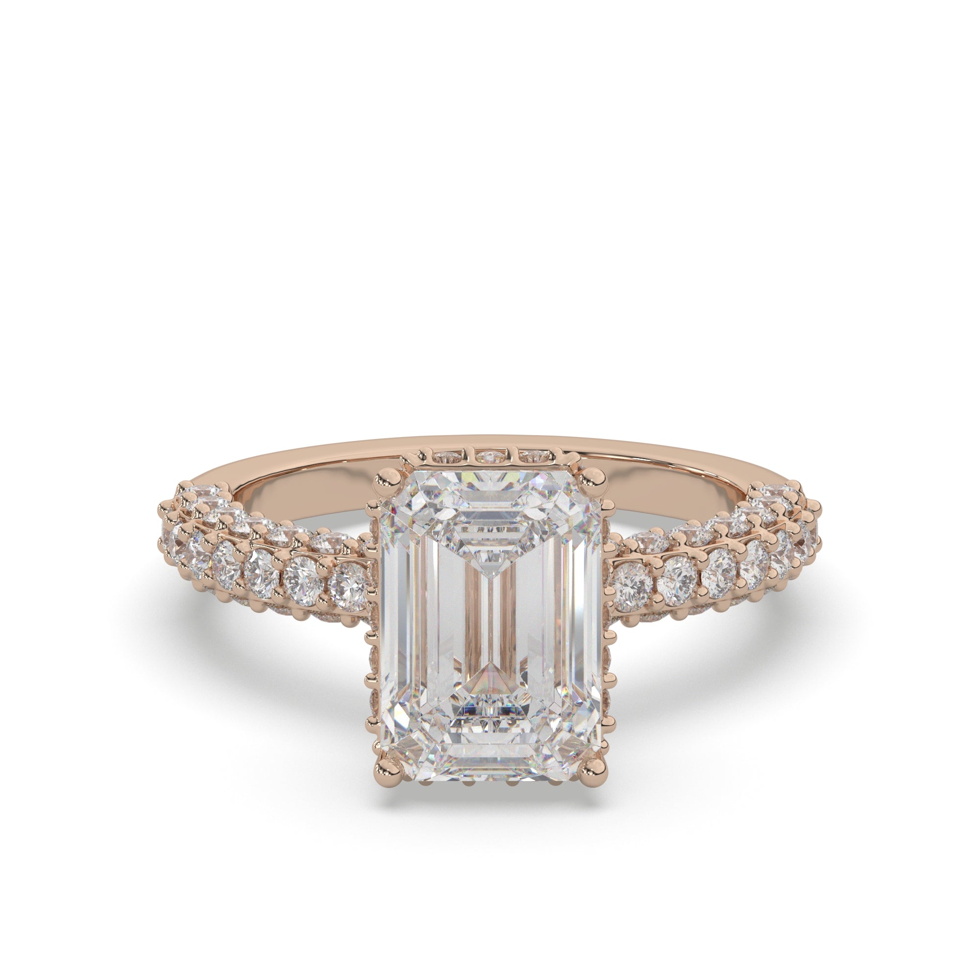 Luxury Emerald-Cut lab Grown Diamond Engagement Ring