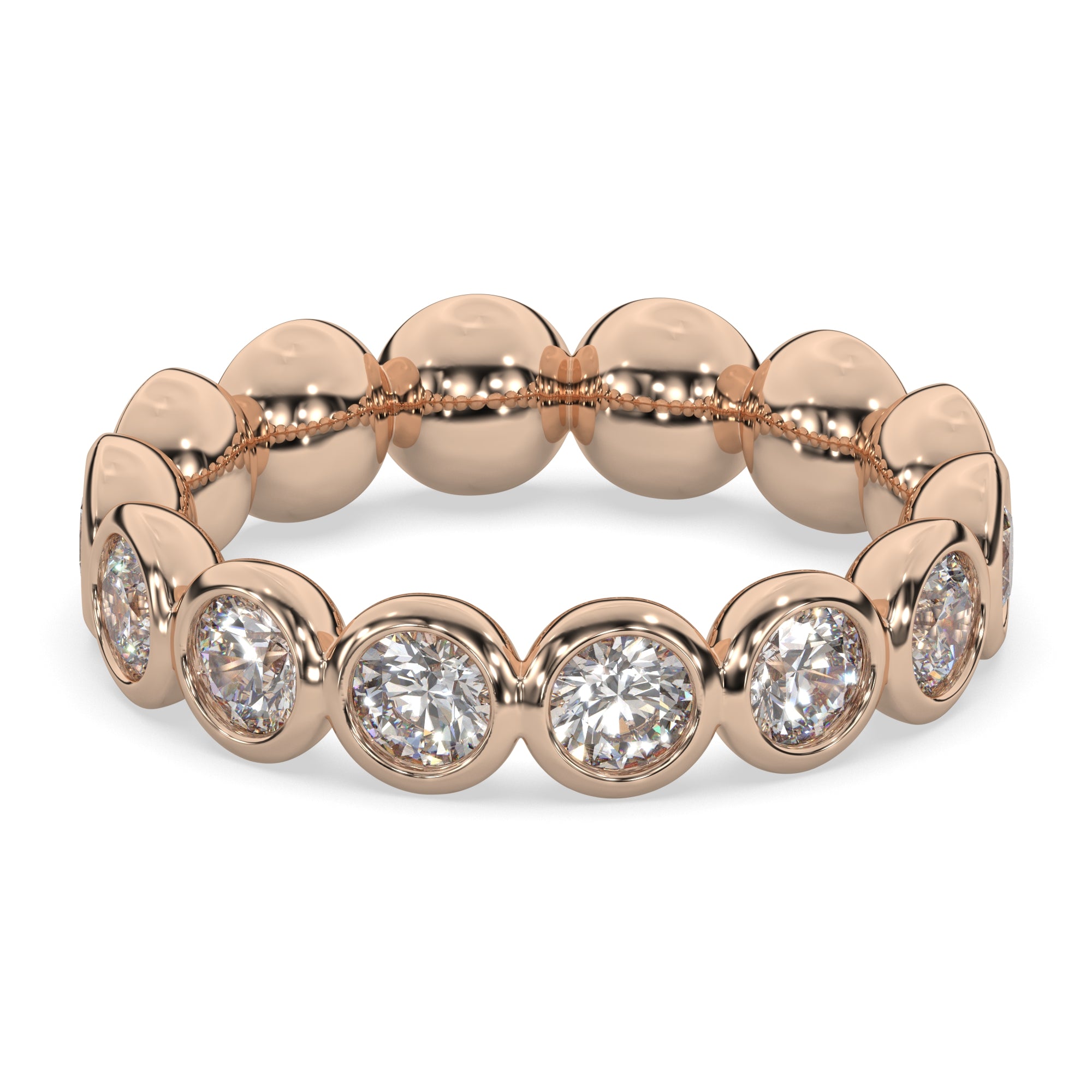 2.10 CTW Round Bezel Eternity Ring