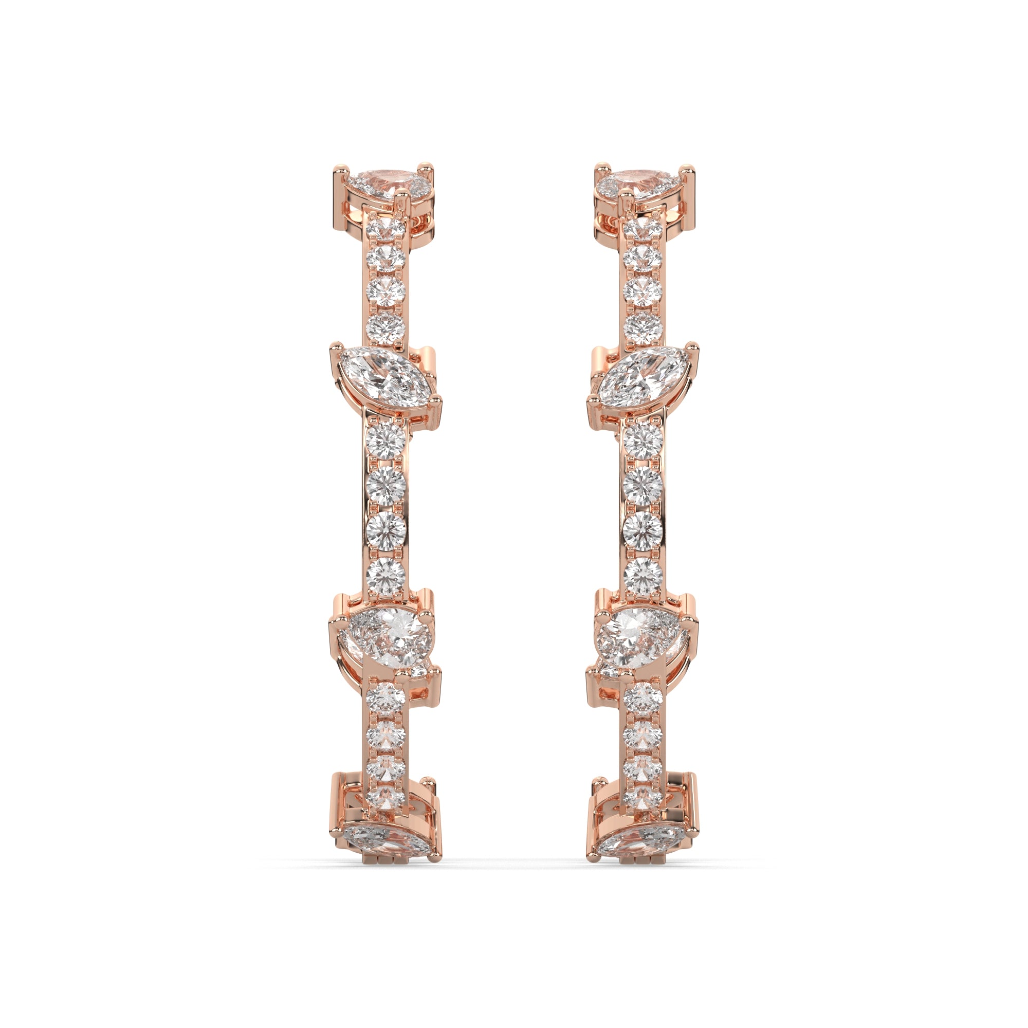 0.75 CTW Multi Lab Diamond Stunning Hoops Earrings
