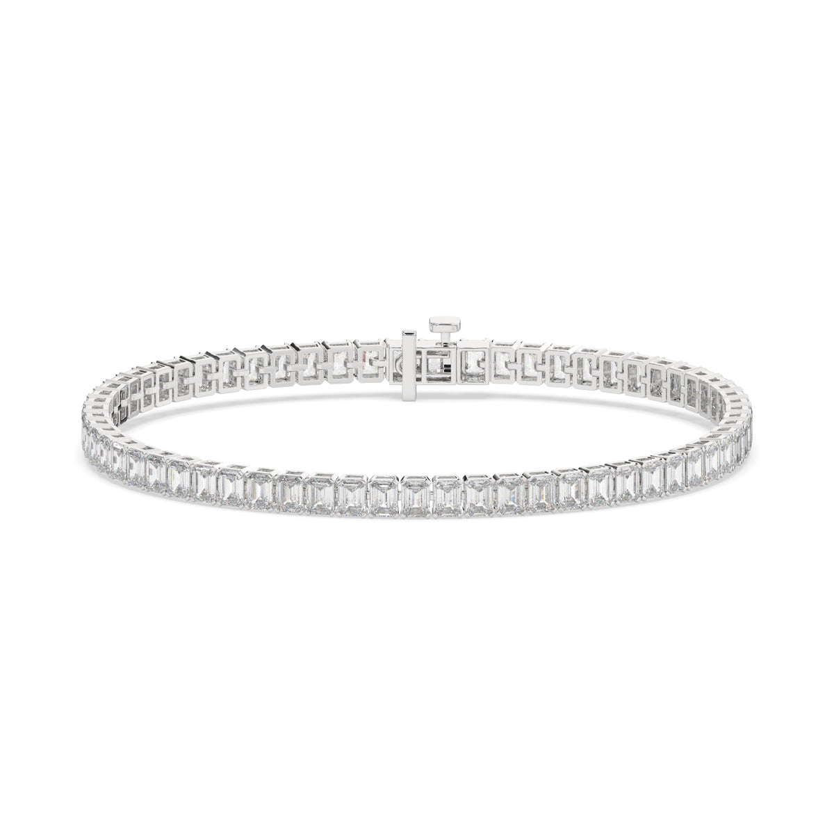 10 CTW Emerald Lab Diamond Classic Tennis Bracelet