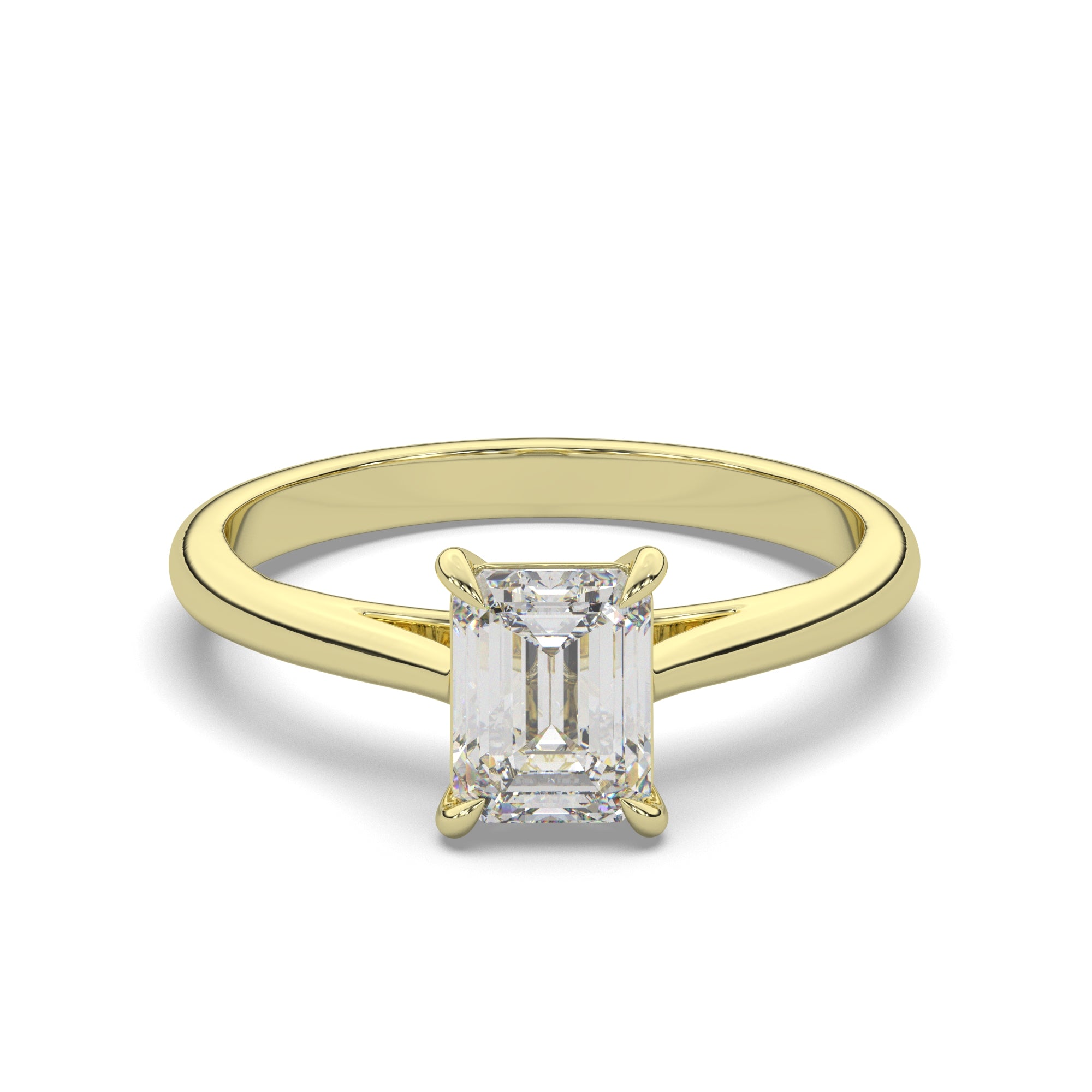 Classic Emerald Lab Grown Diamond Solitaire Engagement Ring