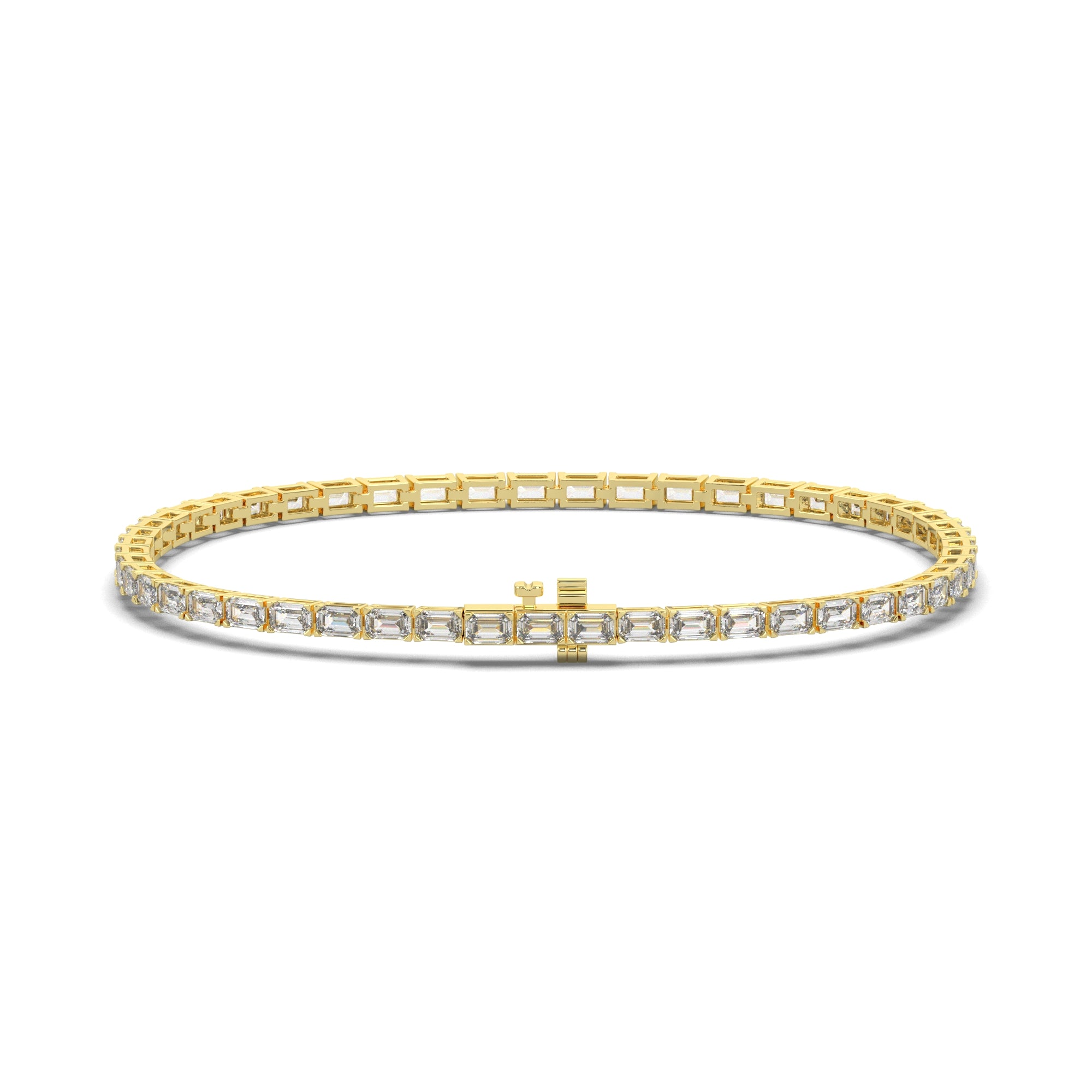 3.20 CTW Emerald Lab Diamond Classic East West Tennis Bracelet