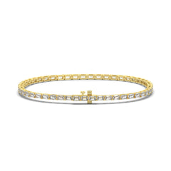 3.20 CTW Emerald Lab Diamond Classic East West Tennis Bracelet