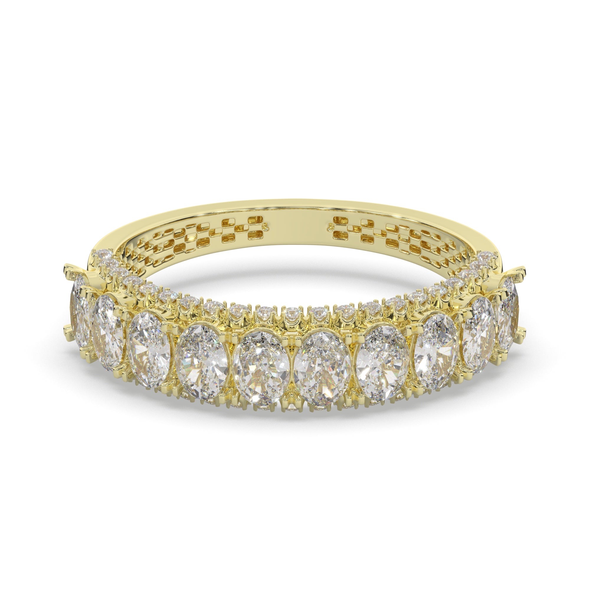 1.25 CTW Oval Diamond Two - Tier With Pave Accent Diamond Ring