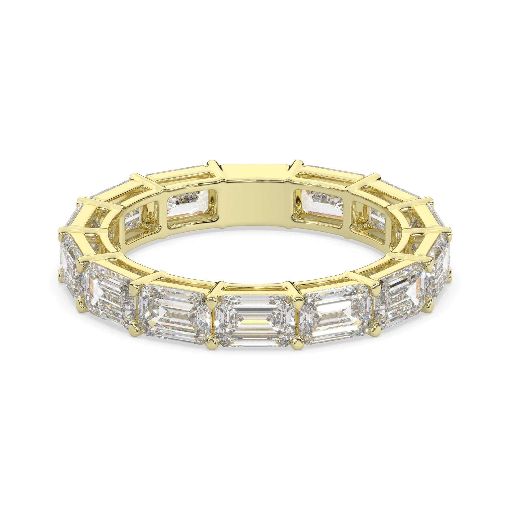 3.80 CTW Emerald Diamond East West Eternity Ring