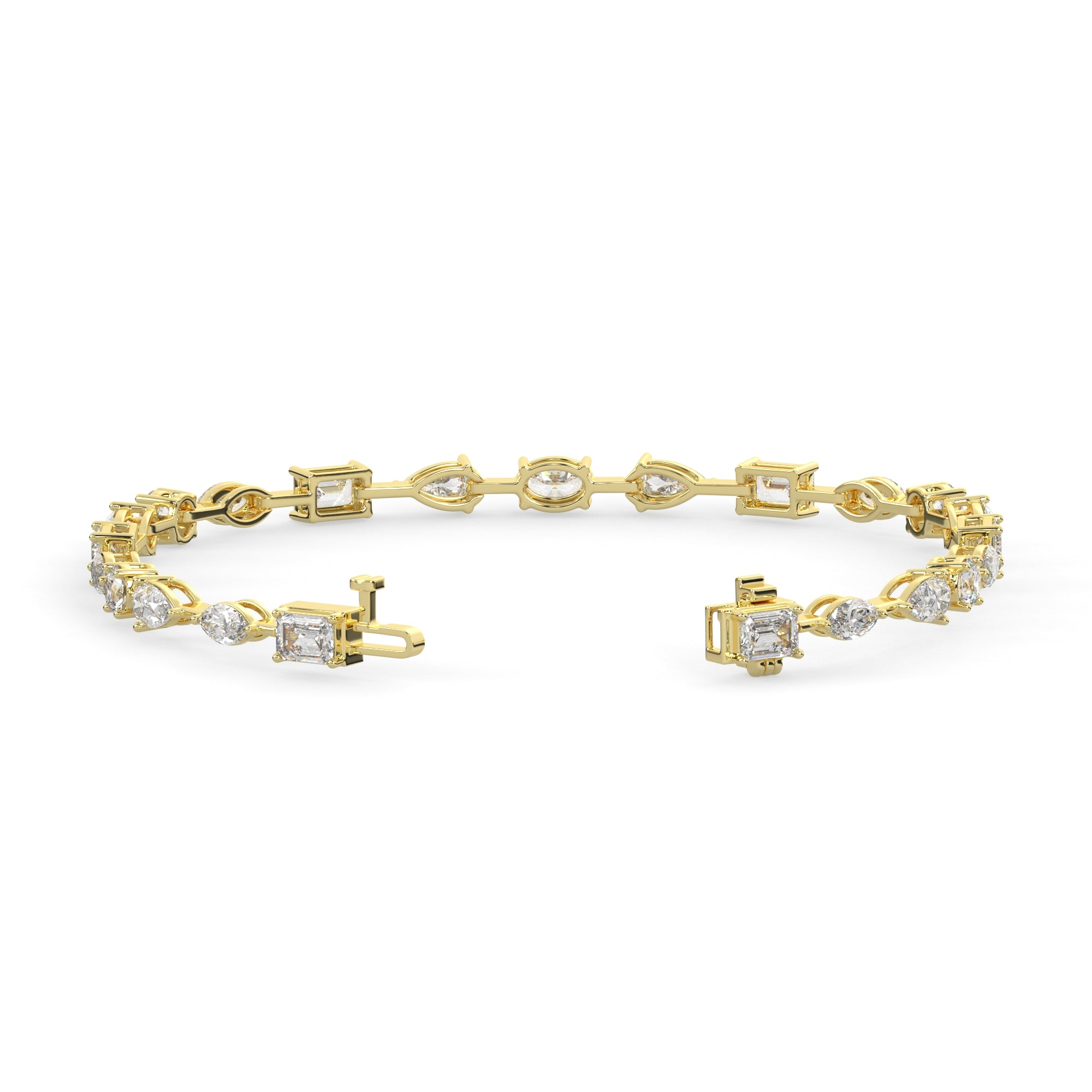 5.70 CTW Multishape Lab Grown Diamond Tennis Bracelet