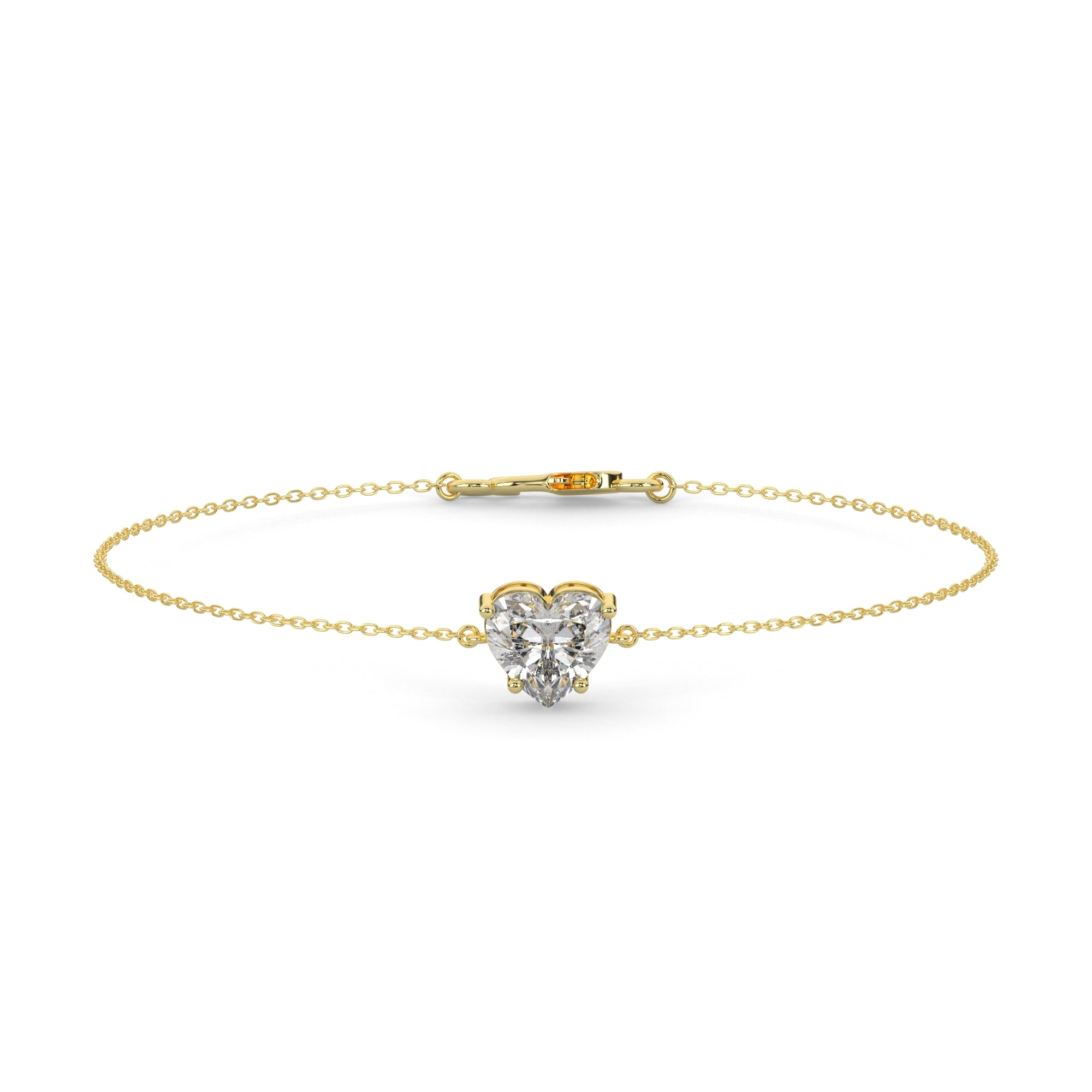 Heart Lab Diamond Solitaire Bracelet