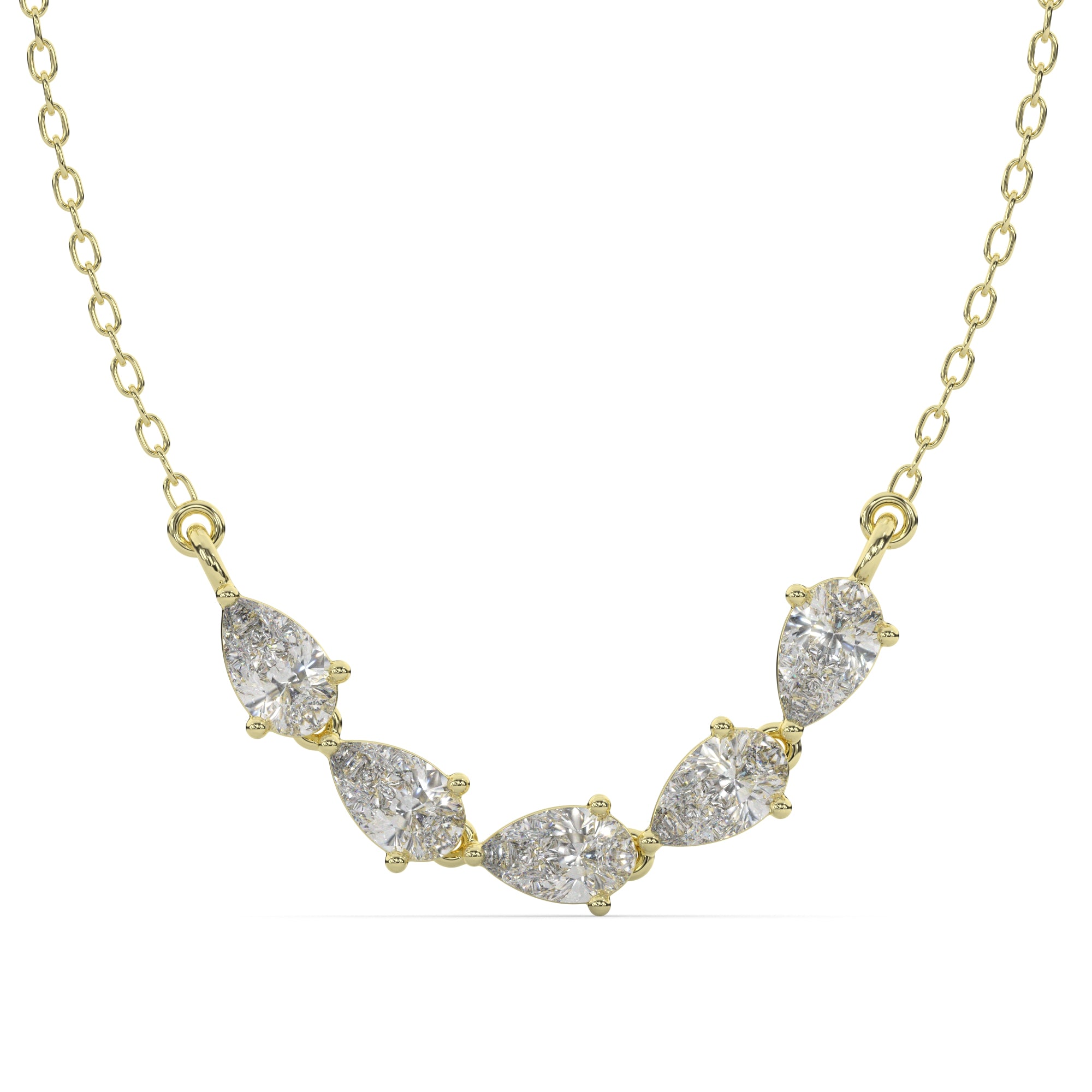 1.75 CTW Pear Lab Grown Diamond Curved Five Stone Pendant