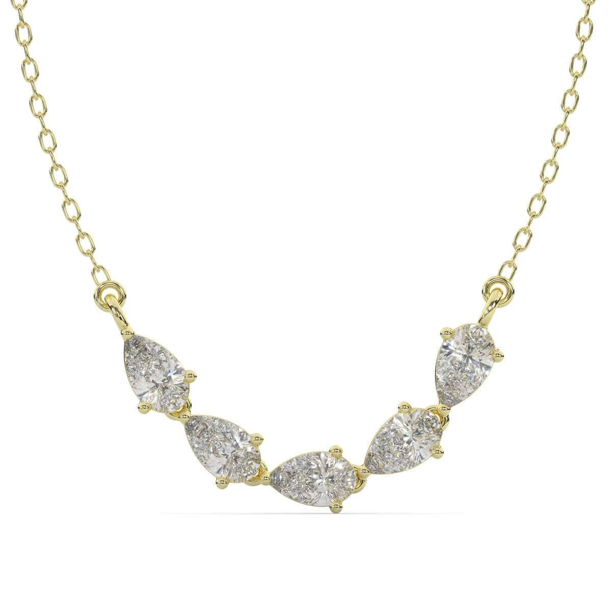 1.75 CTW Pear Lab Grown Diamond Curved Five Stone Pendant