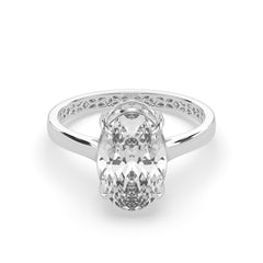 Oval Lab Diamond Solitaire Engagement Ring