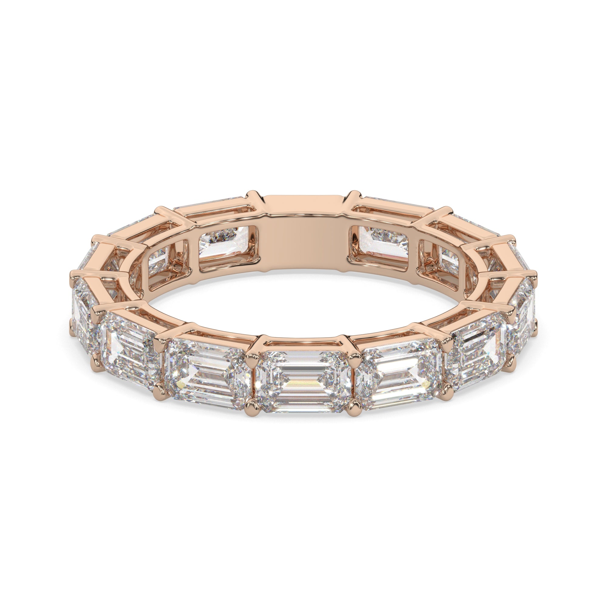 3.80 CTW Emerald Diamond East West Eternity Ring