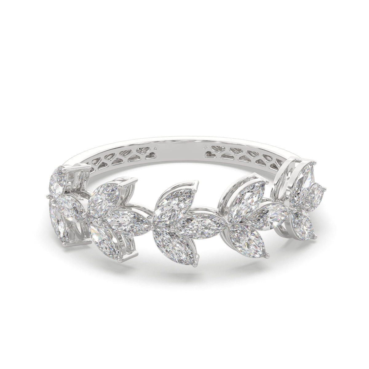 1.50 CTW Marquise Diamond Floral Eternity Ring