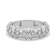 0.60 CTW Round Lab Diamond Criss Cross Anniversary Ring
