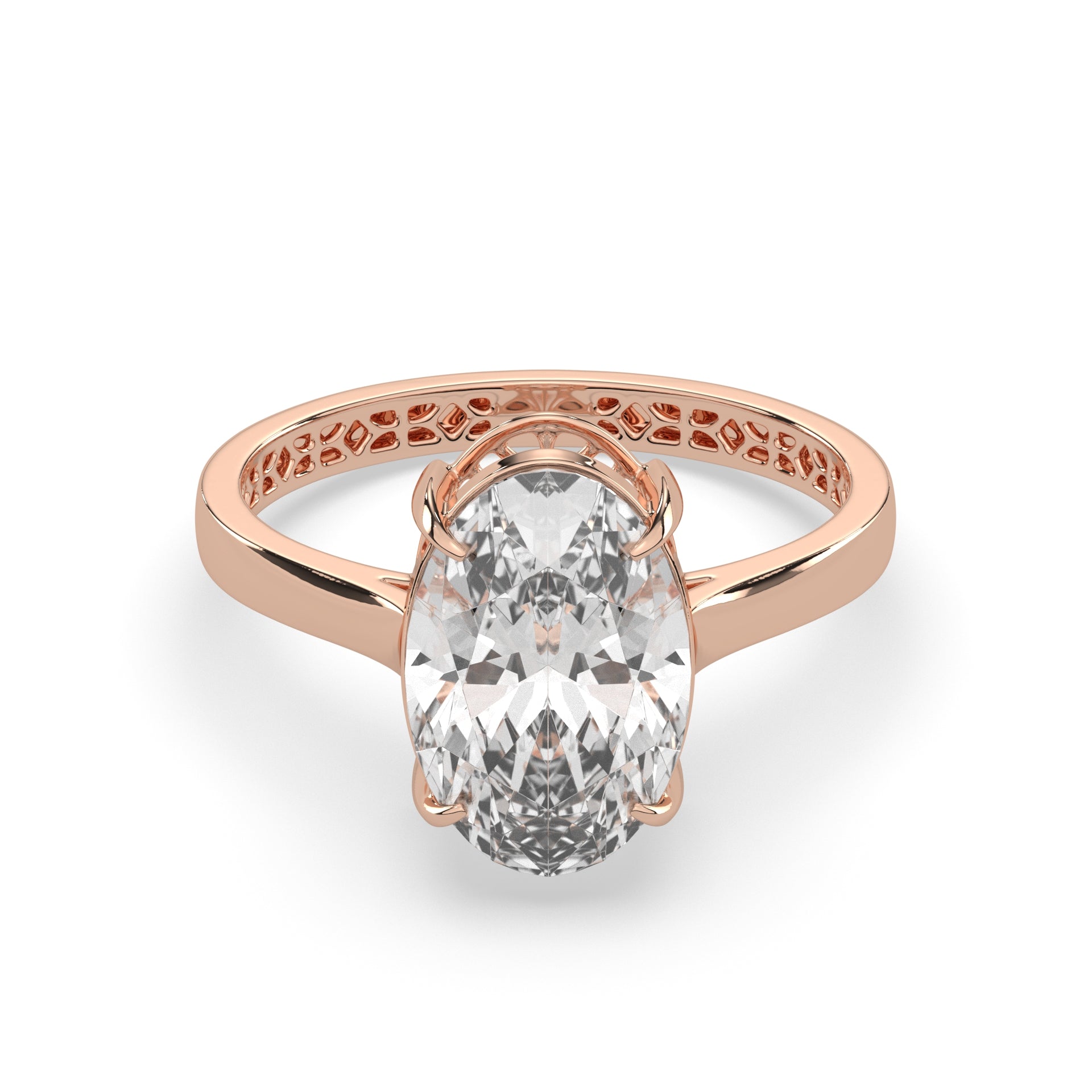 Oval Lab Diamond Solitaire Engagement Ring