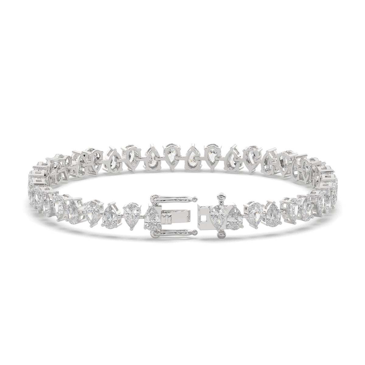 Up & Down Pear Shape Lab Grown Diamond Tennis Bracelet