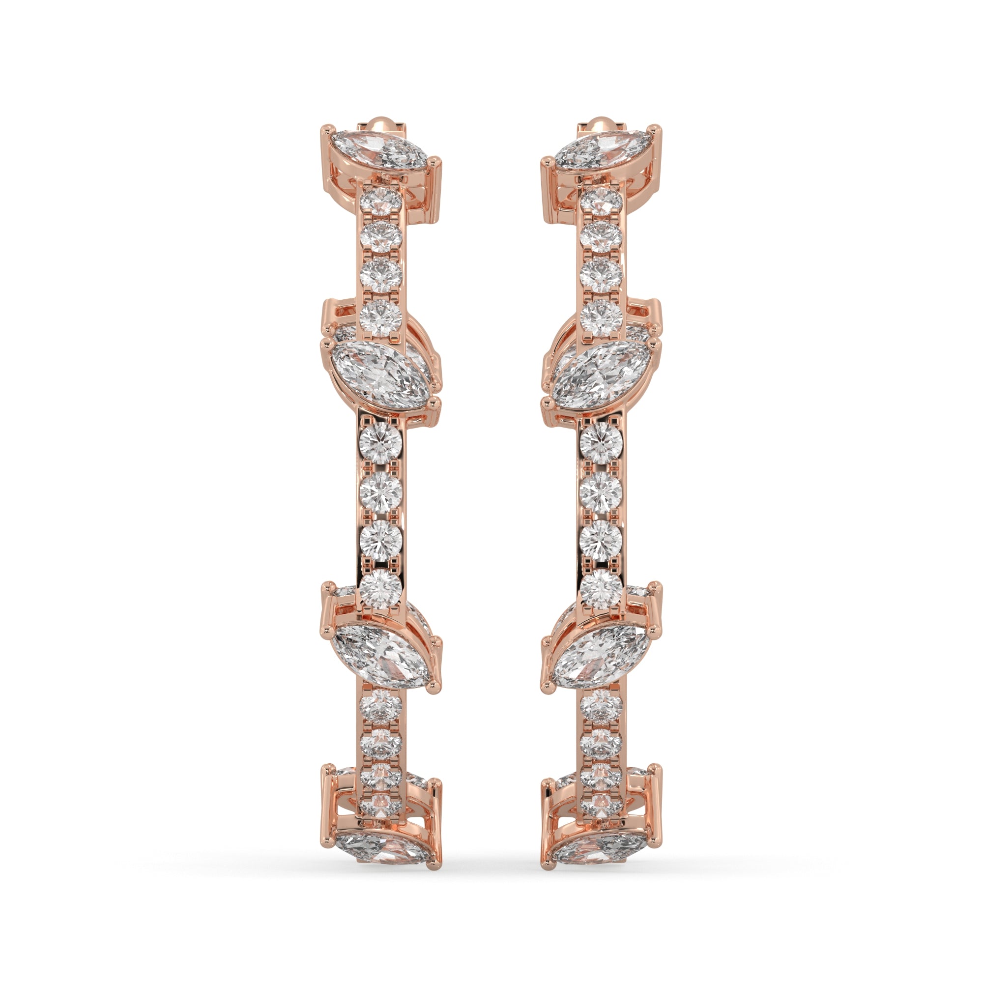 0.65 CTW Multi Lab Diamond Stunning Hoops Earrings