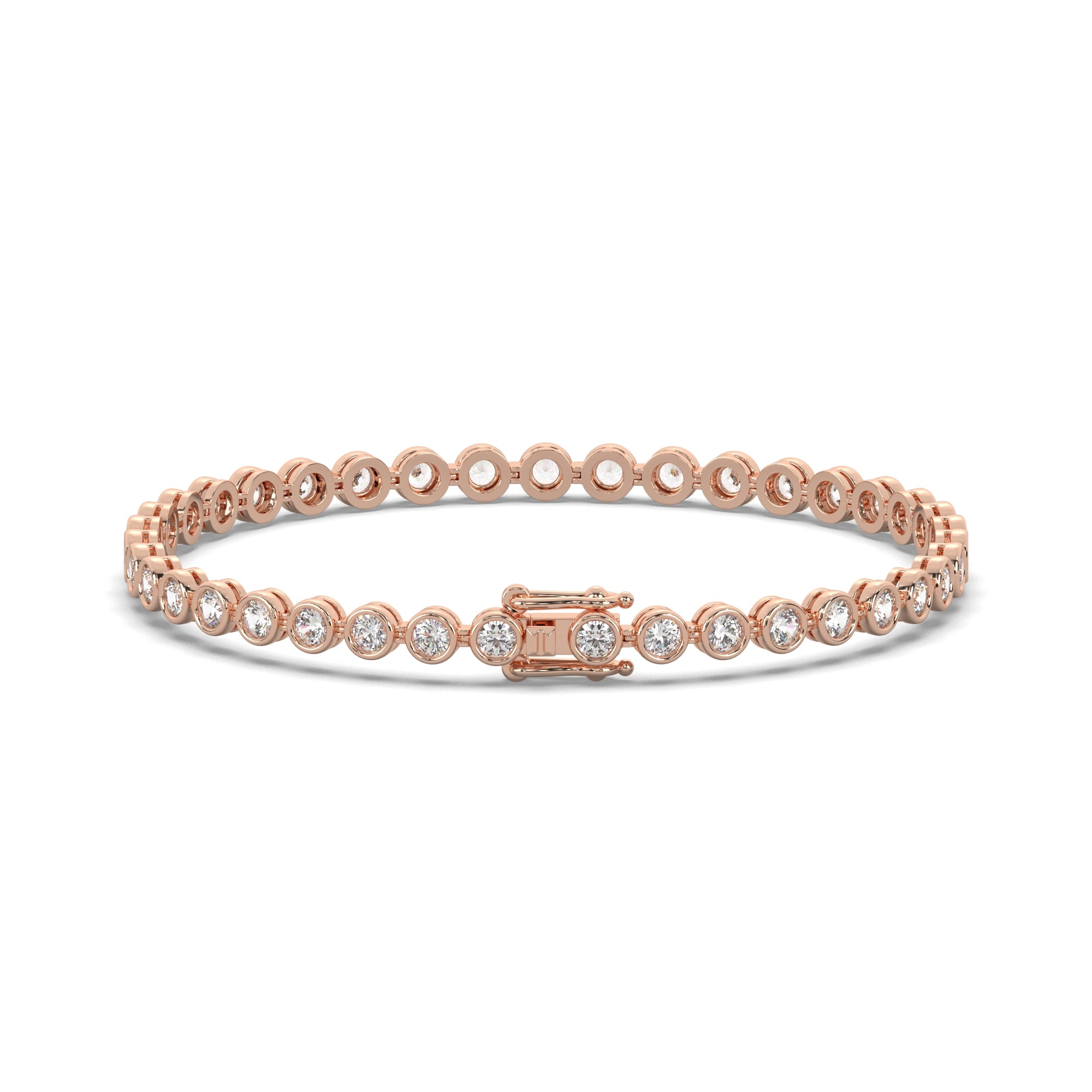 3.44 CTW Round Lab Diamond Classic Bezel Tennis Bracelet