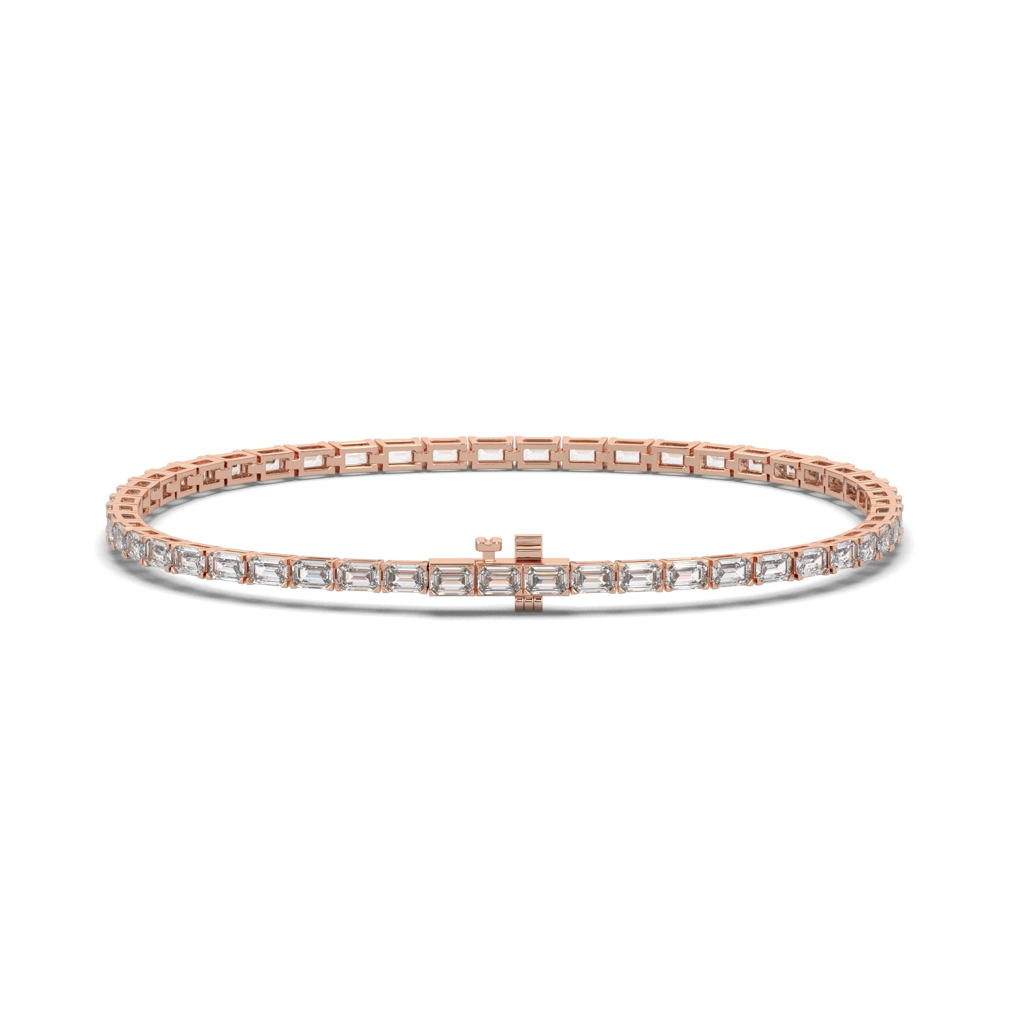 3.20 CTW Emerald Lab Diamond Classic East West Tennis Bracelet