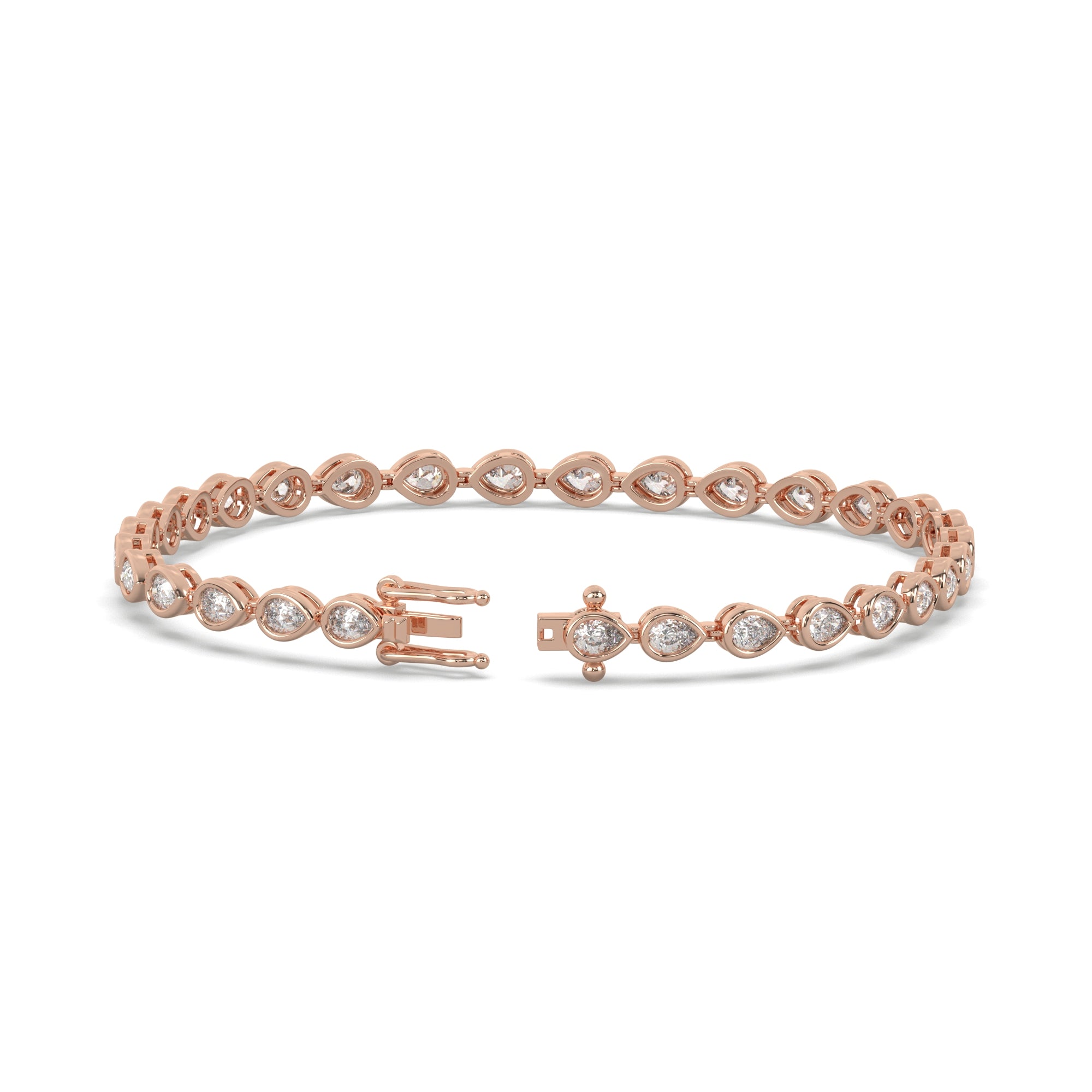 6.10 CTW Pear Lab Diamond Classic Bezel Tennis Bracelet