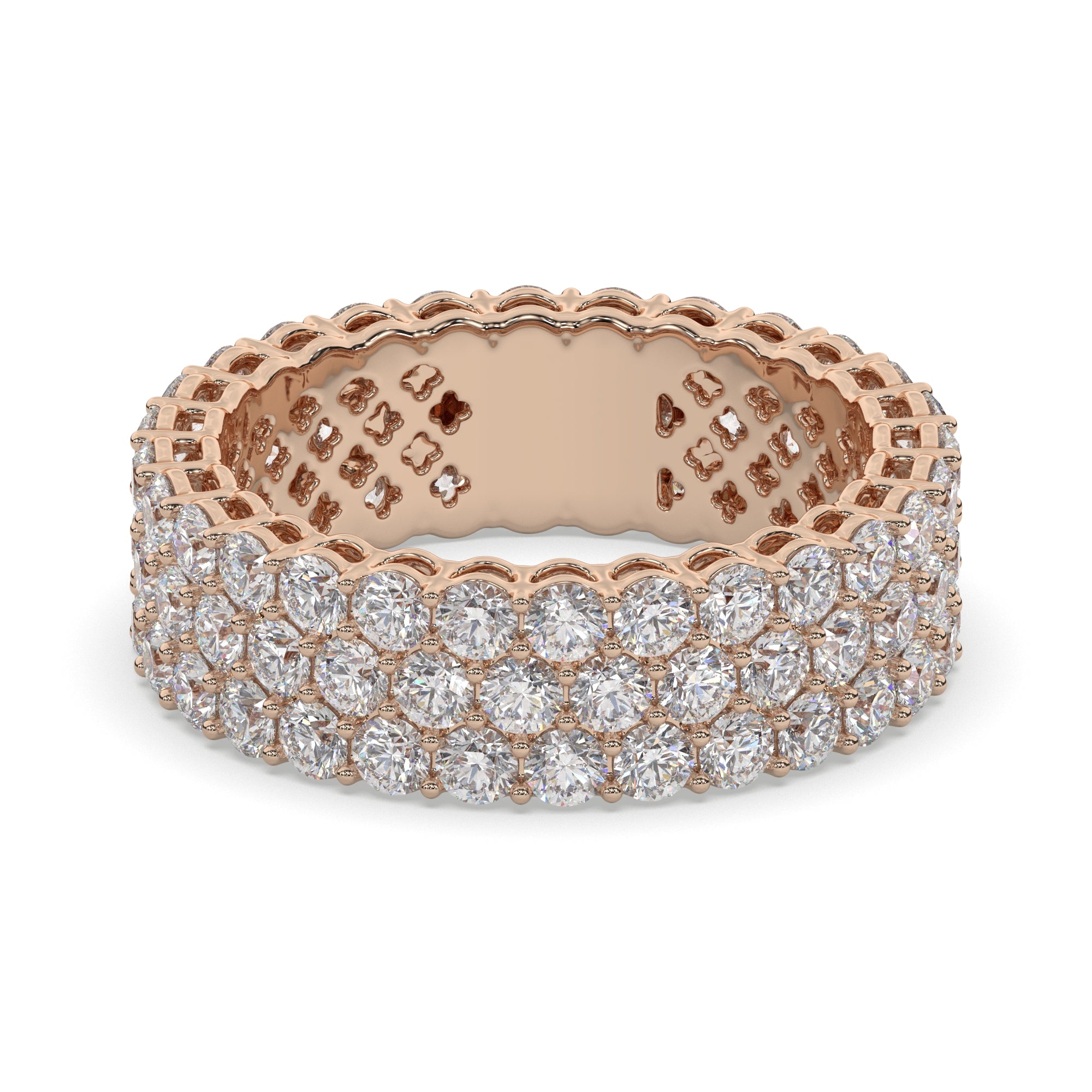 Triple Row Round Diamond Eternity Band