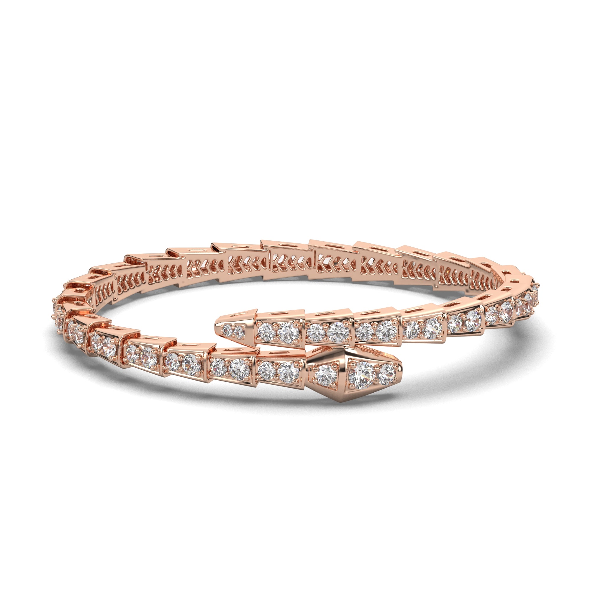 3.90 CTW Serpenti-Inspired Lab Grown Diamond Viper Wrap Bracelet