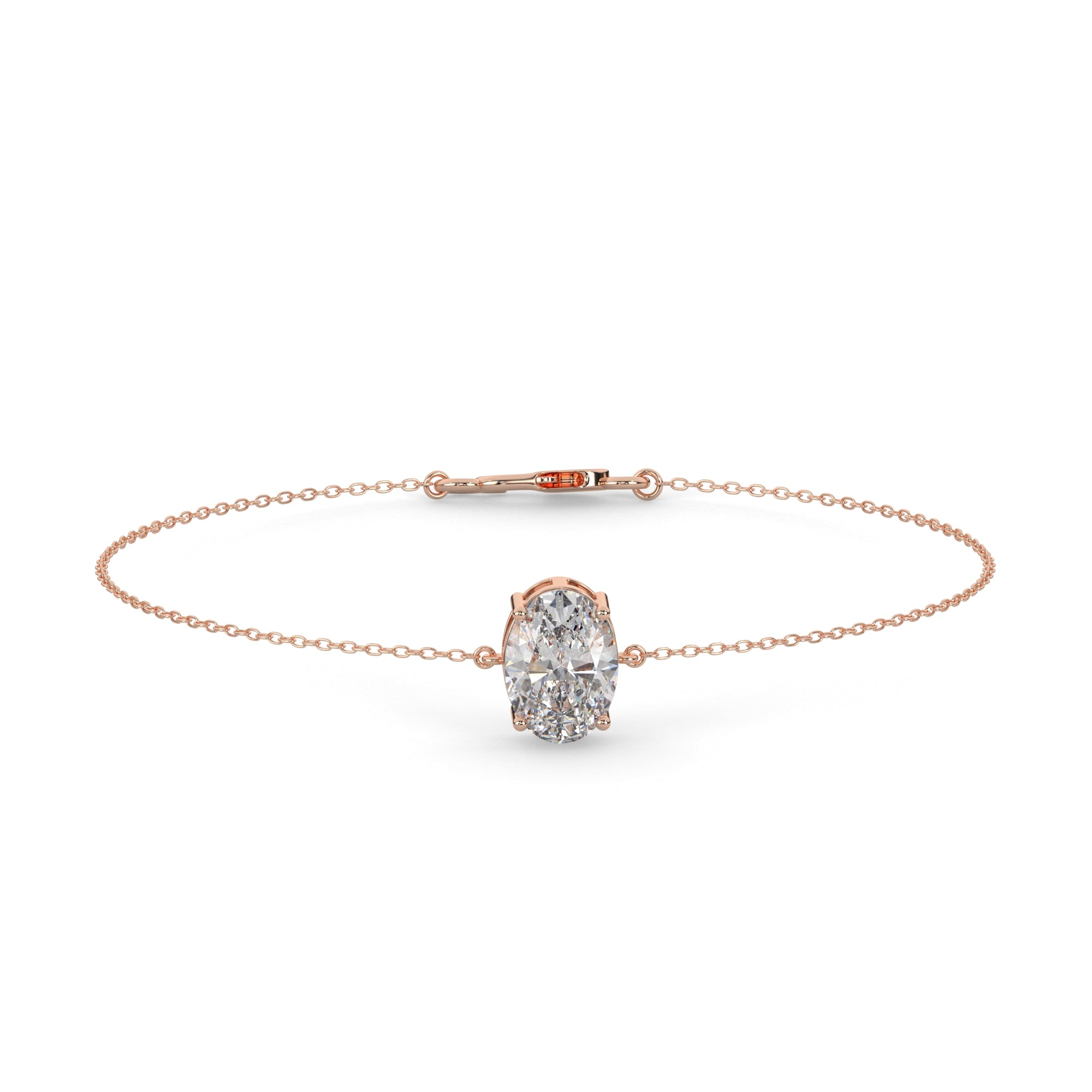 Oval Lab Diamond Solitaire Bracelet