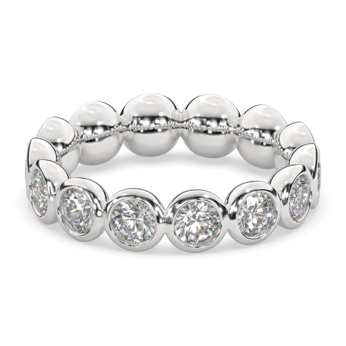 2.10 CTW Round Bezel Eternity Ring