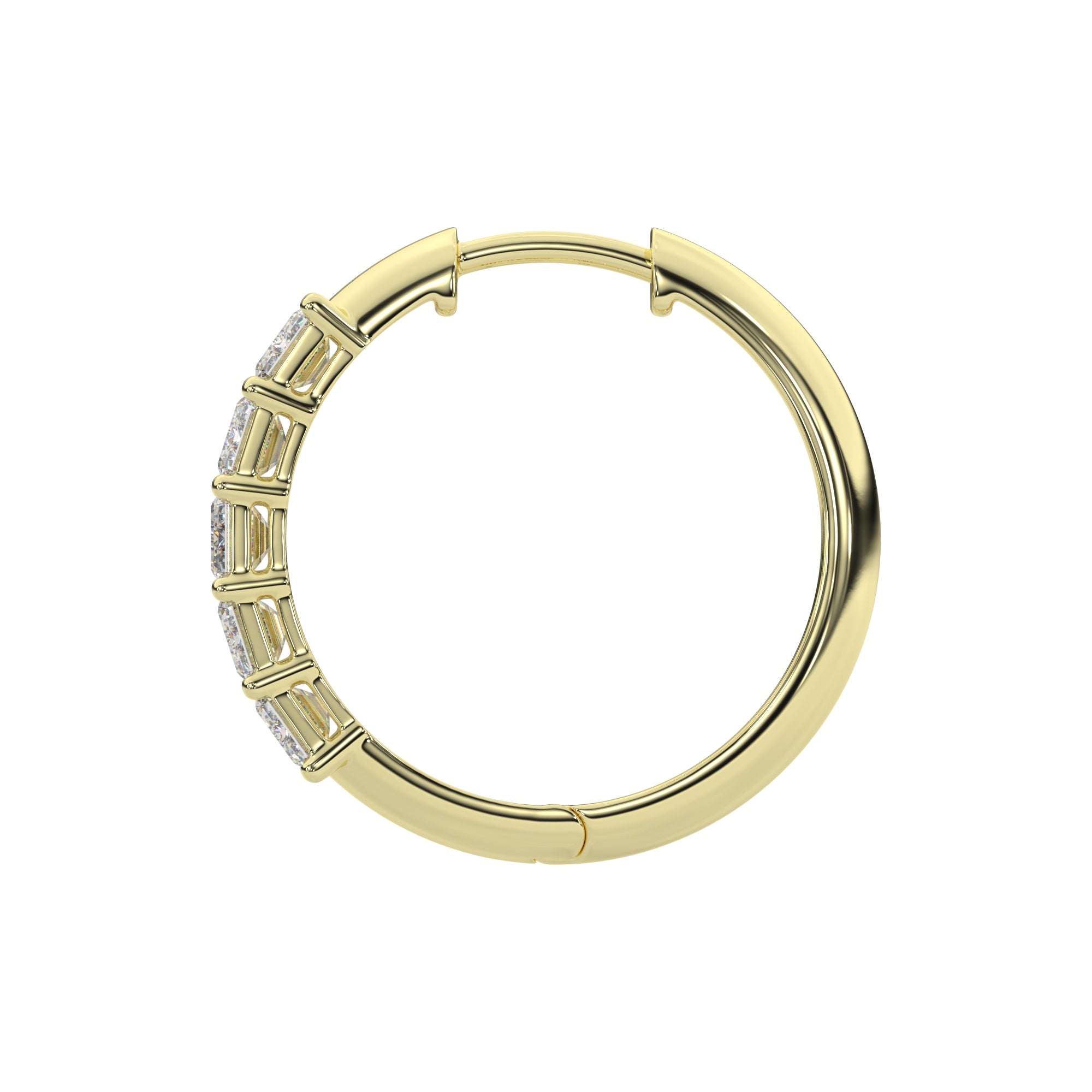 Vertical Emerald-Cut Lab Grown Diamond Bar Hoop Earrings