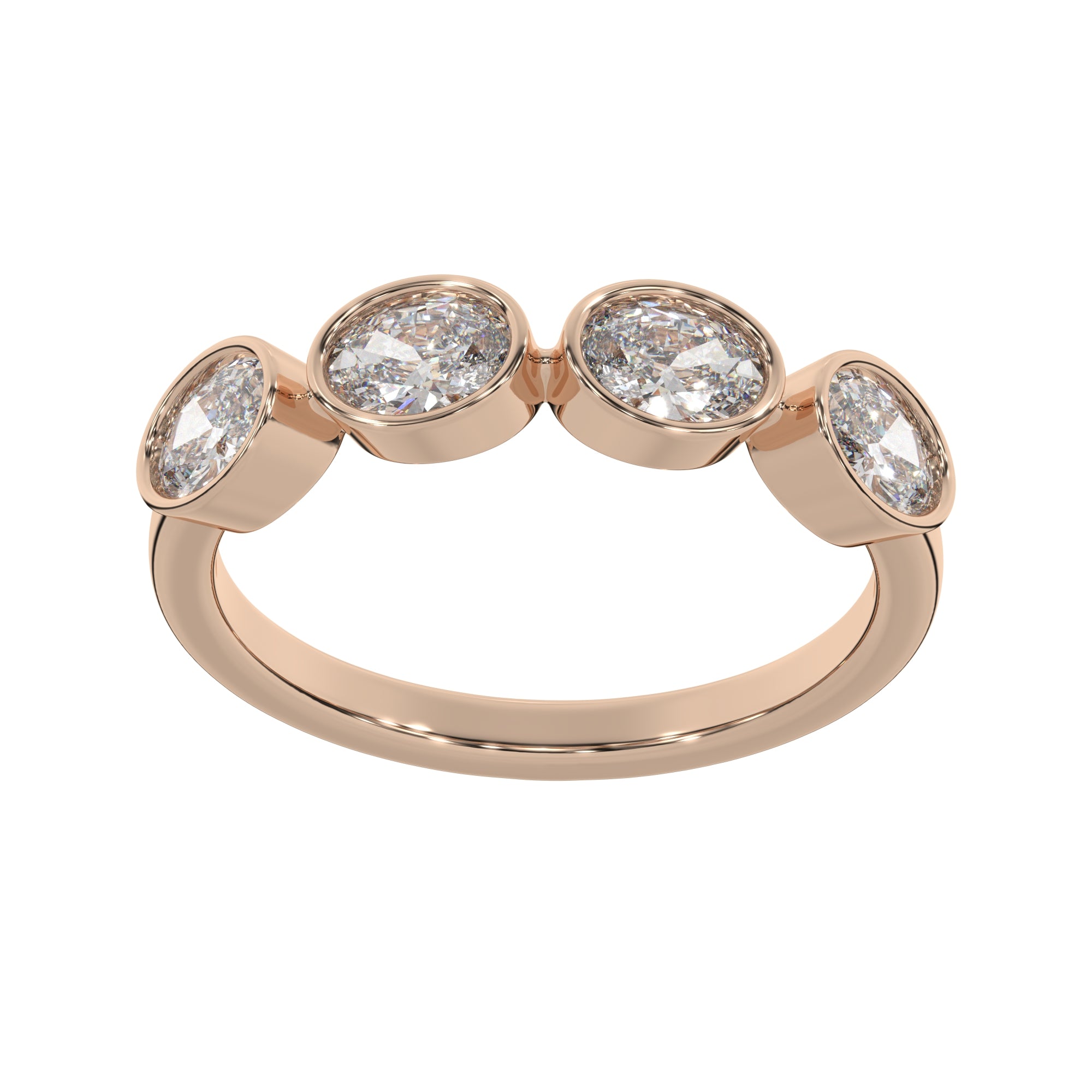 0.90 CTW Oval Bezel Half Eternity Ring