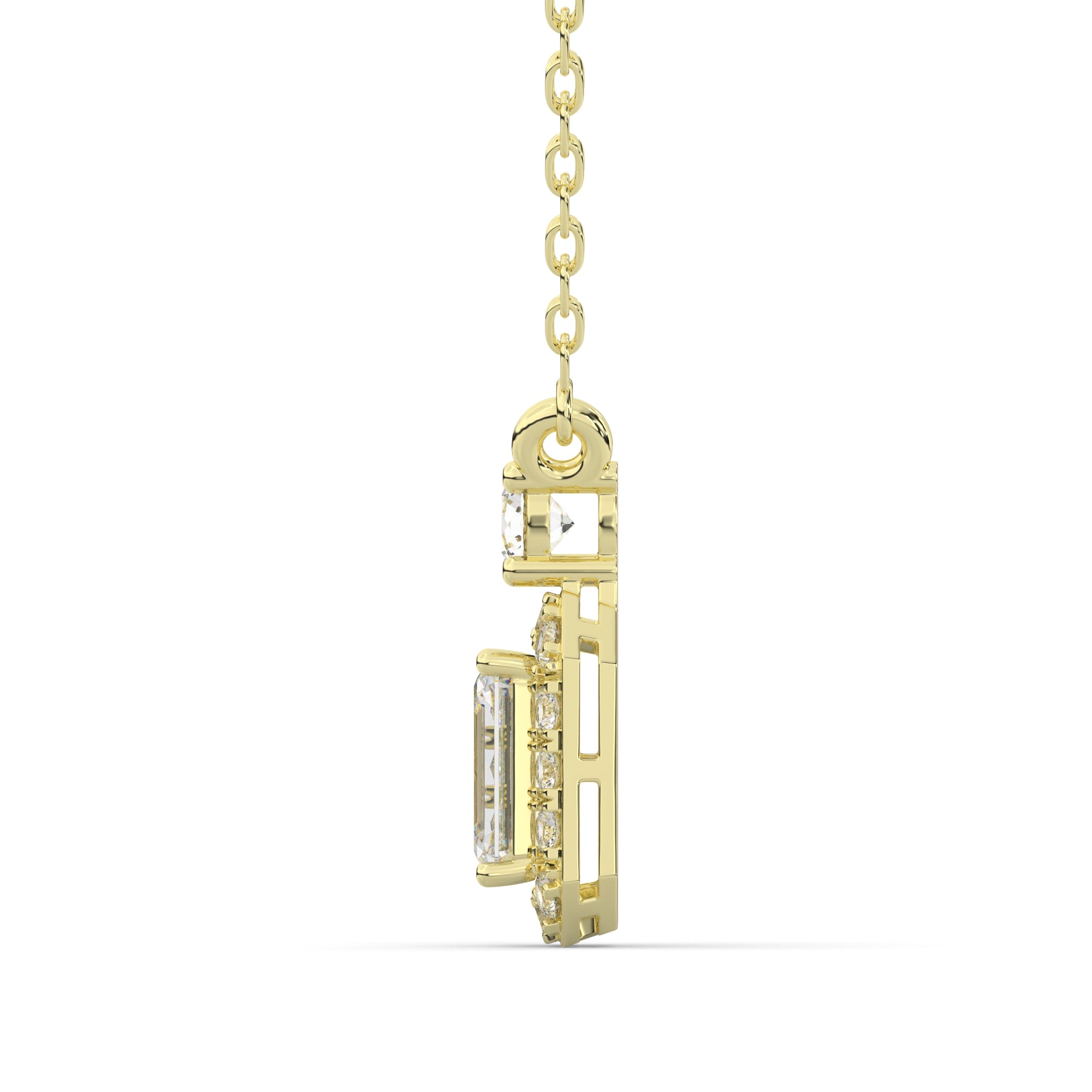 0.75 CTW Emerald Lab Grown Diamond Halo Pendant