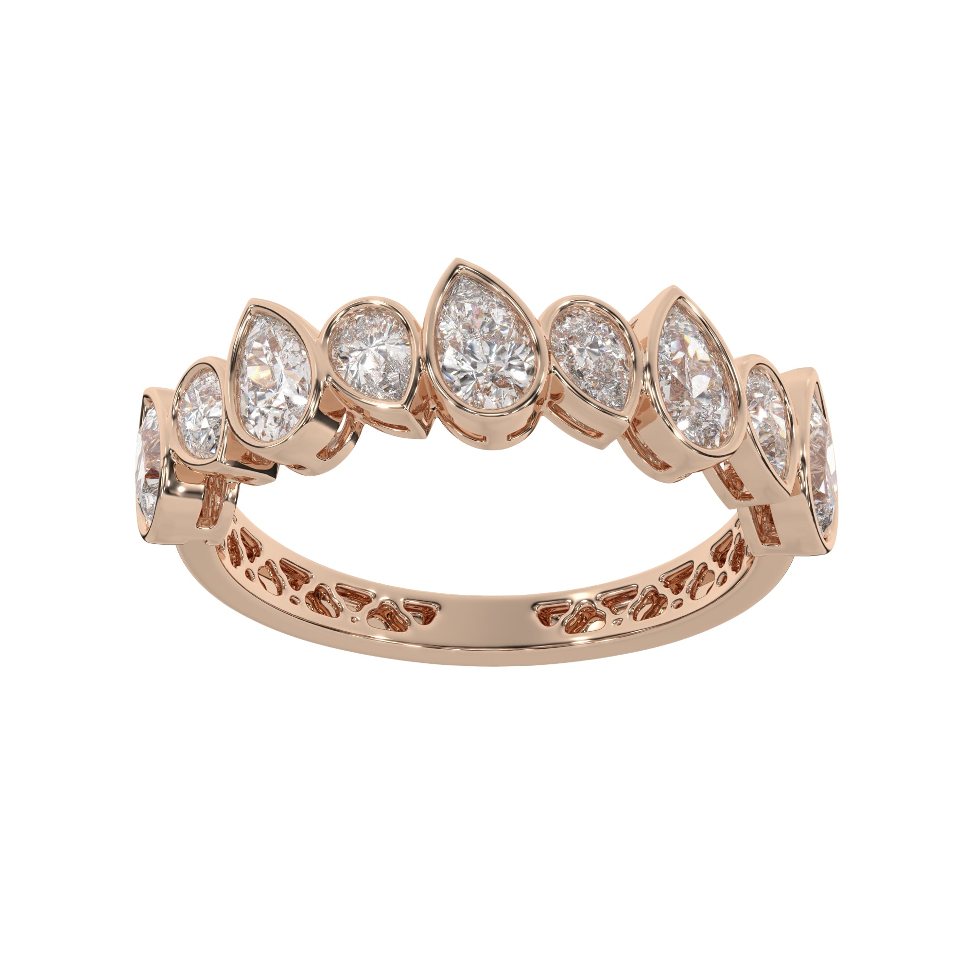 1.85 CTW Pear Diamond Bezel Eternity Ring