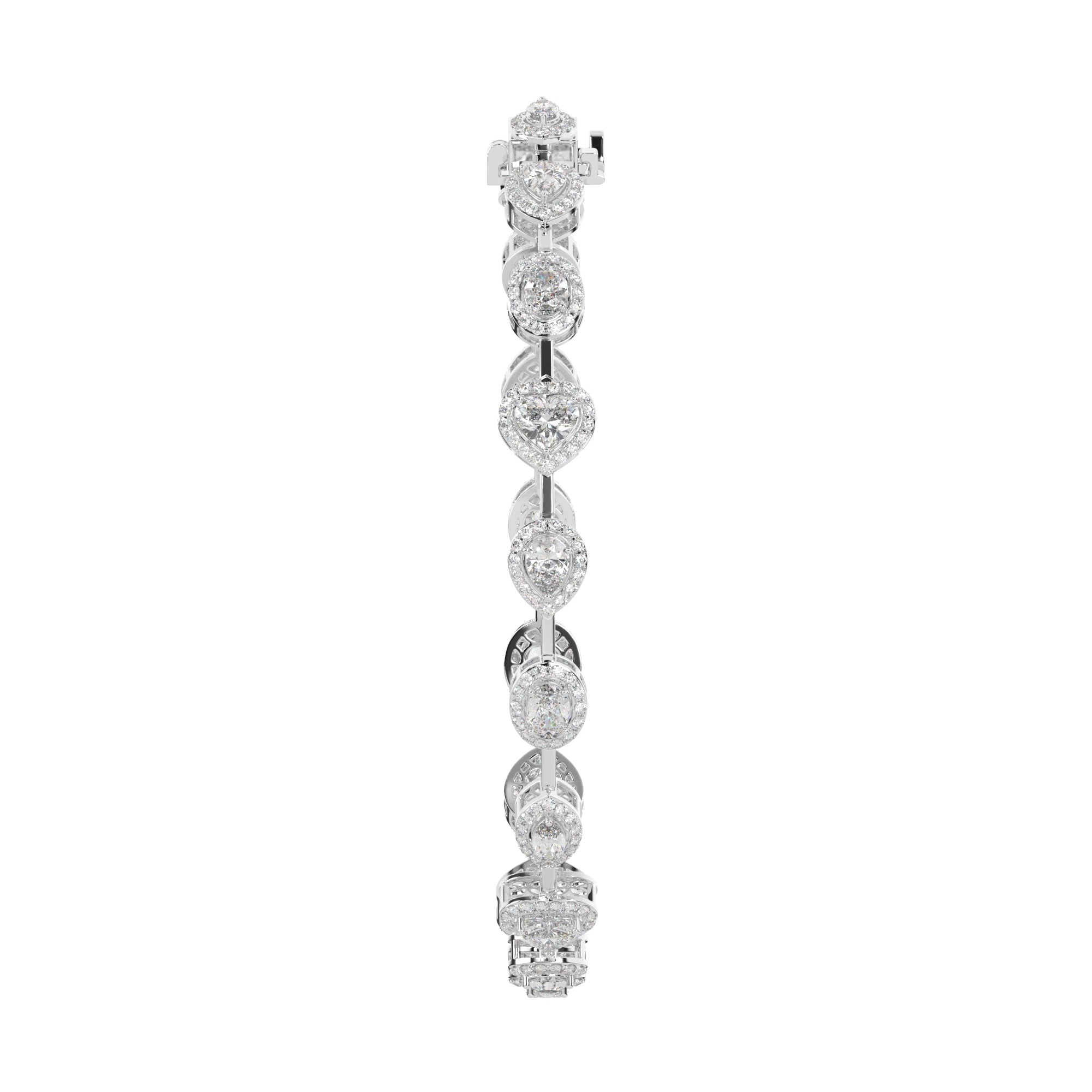 5.20 CTW Multishape Lab Grown Diamond Halo Tennis Bracelet