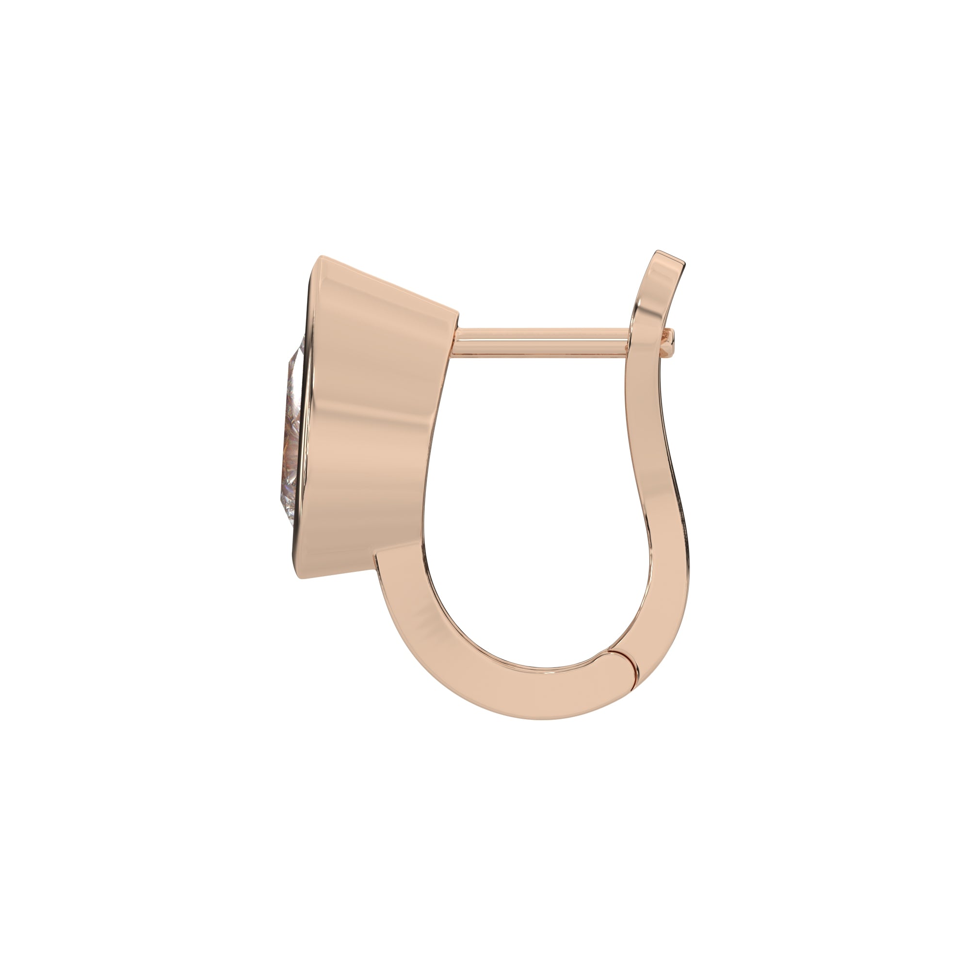Pear Lab Grown Diamond Bezel Hoop Earring