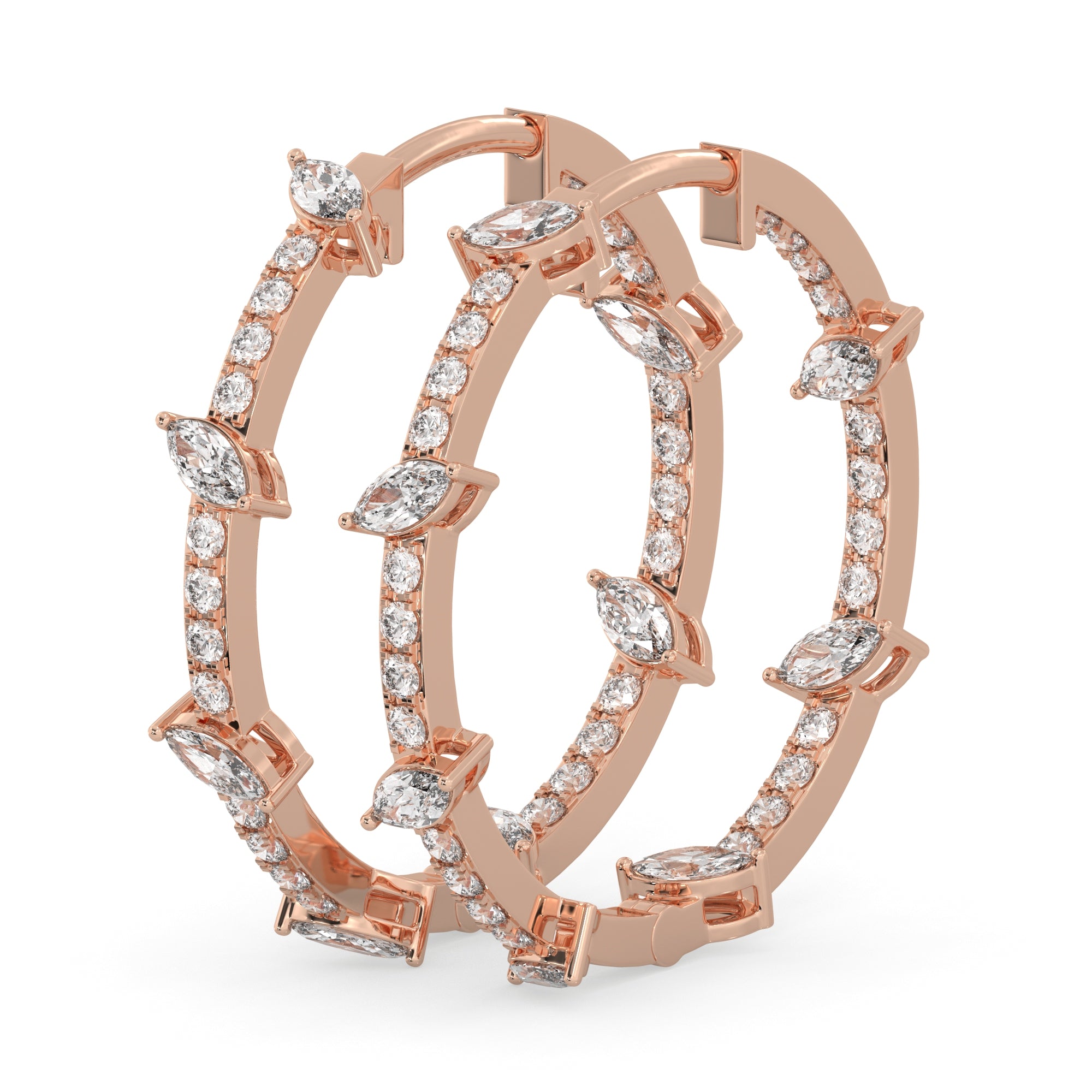 0.65 CTW Multi Lab Diamond Stunning Hoops Earrings