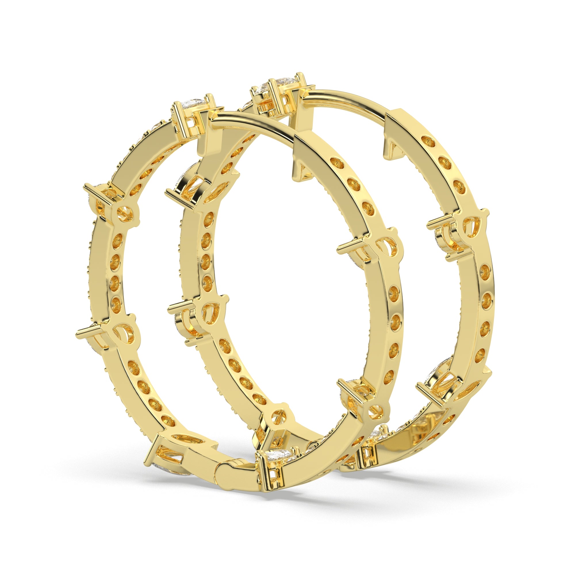0.75 CTW Multi Lab Diamond Stunning Hoops Earrings