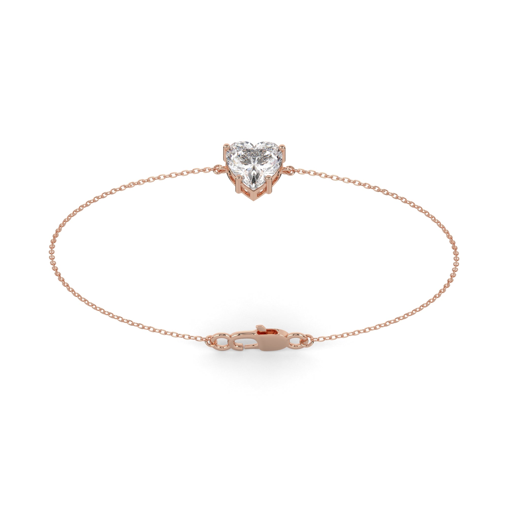 Heart Lab Diamond Solitaire Bracelet