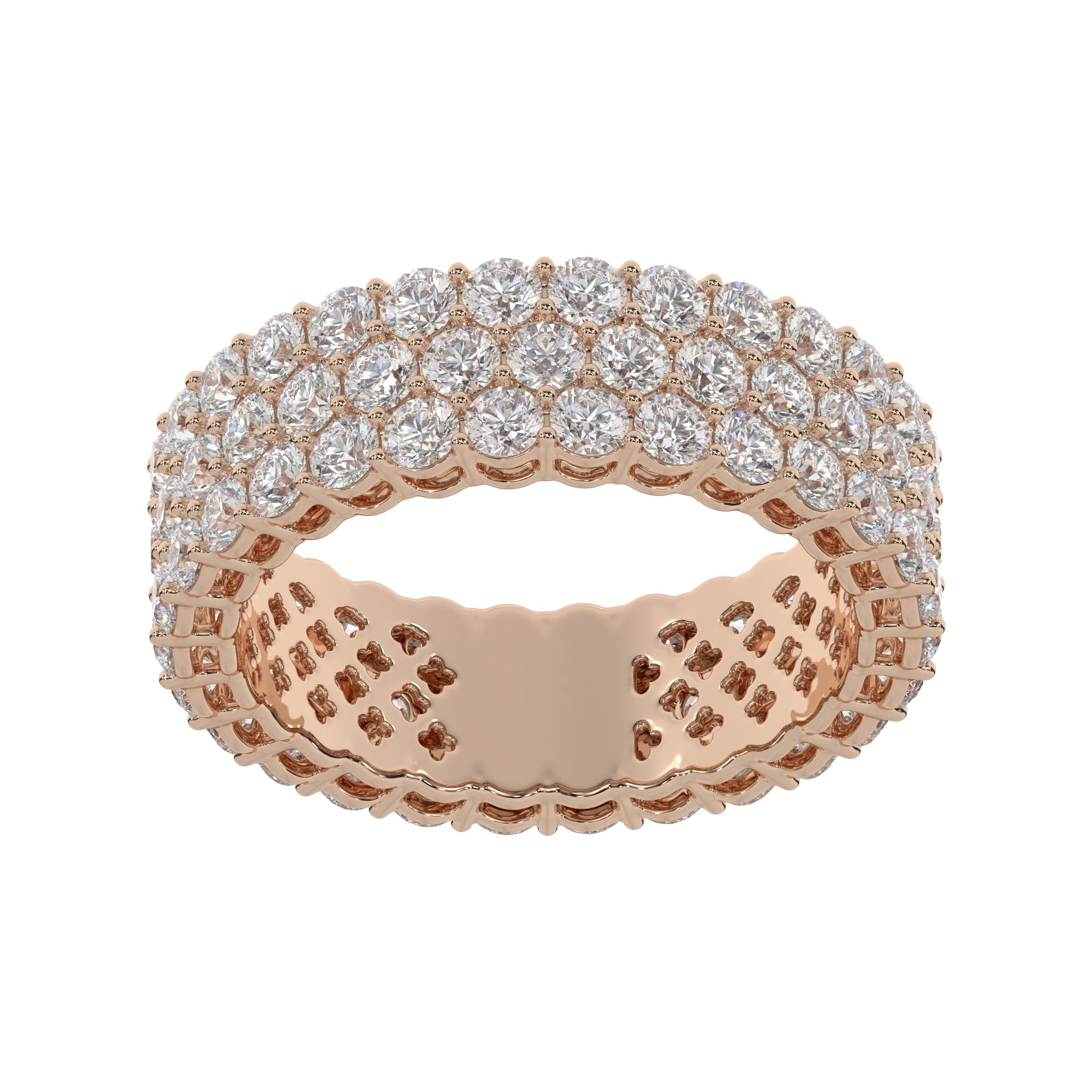 Triple Row Round Diamond Eternity Band