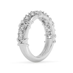 0.60 CTW Round Lab Diamond Criss Cross Anniversary Ring