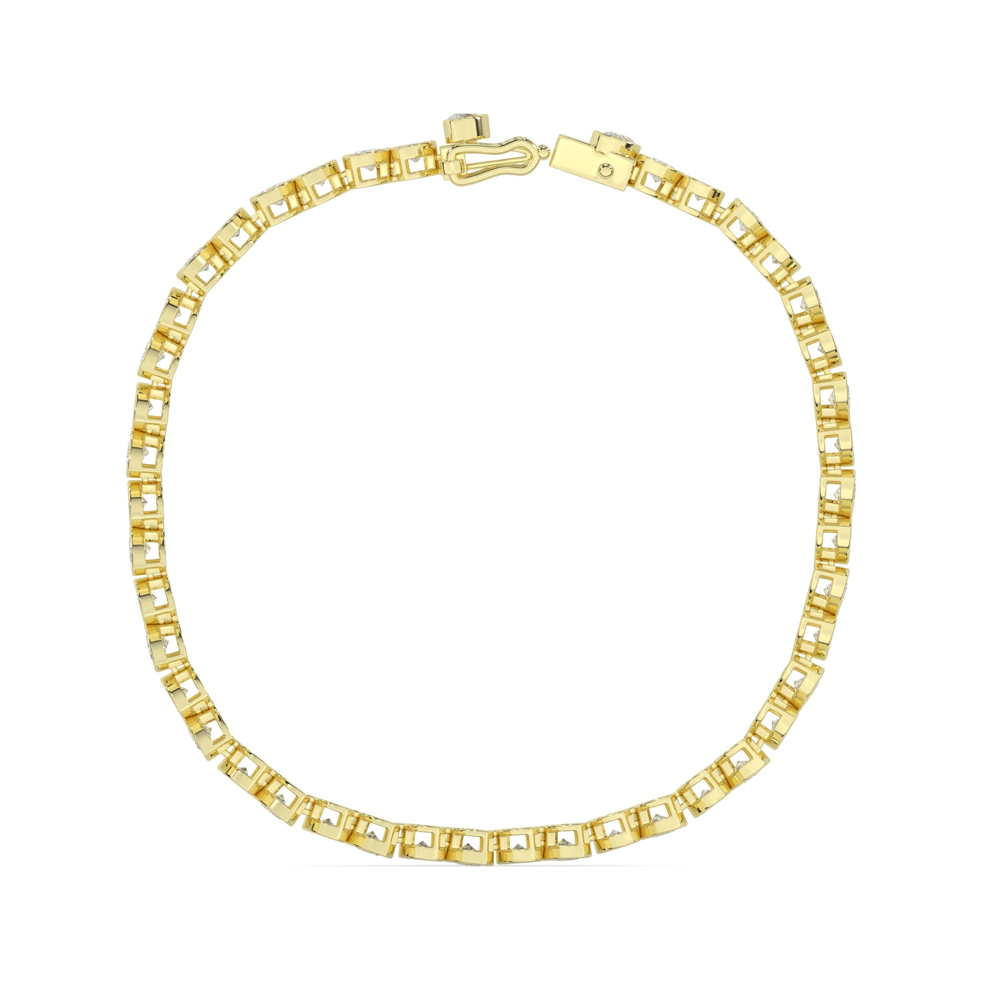 Alternating Marquise & Pear Bezel Lab Grown Diamond Tennis Bracelet
