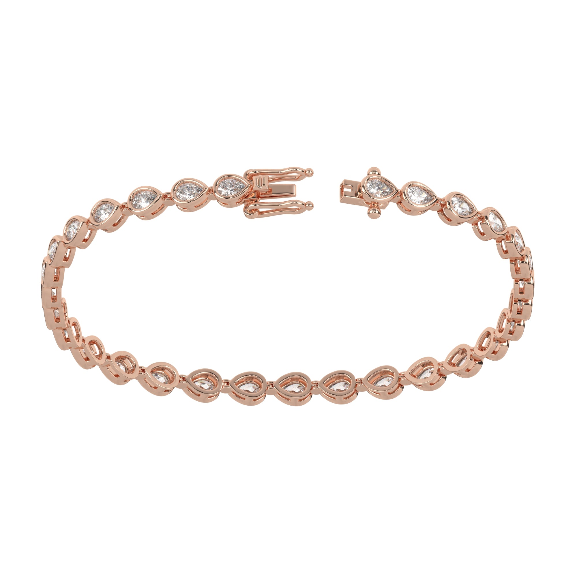 6.10 CTW Pear Lab Diamond Classic Bezel Tennis Bracelet