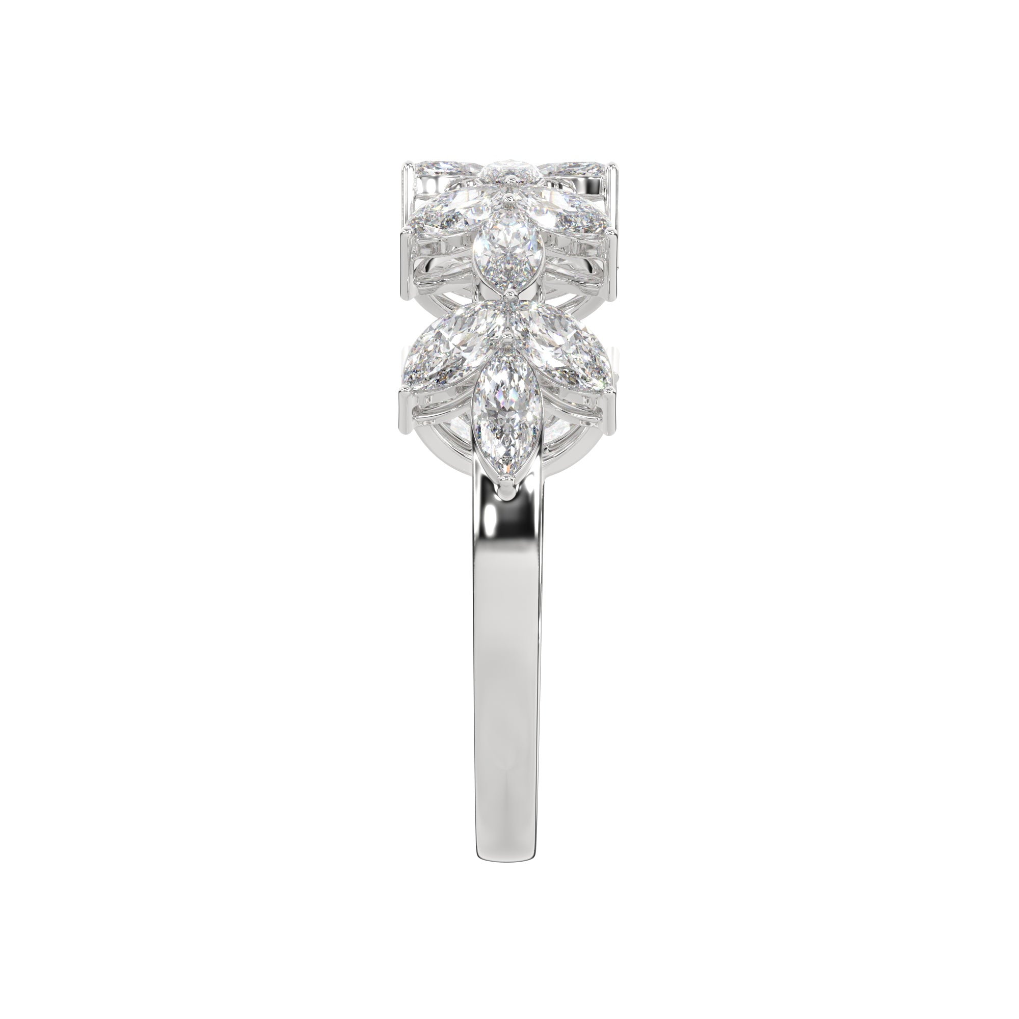 1.50 CTW Marquise Diamond Floral Eternity Ring