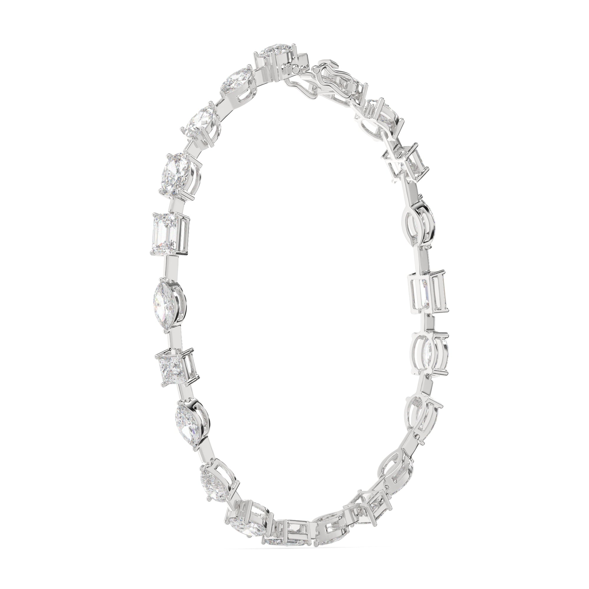 9.90 CTW Multishape Lab Grown Diamond Tennis Bracelet